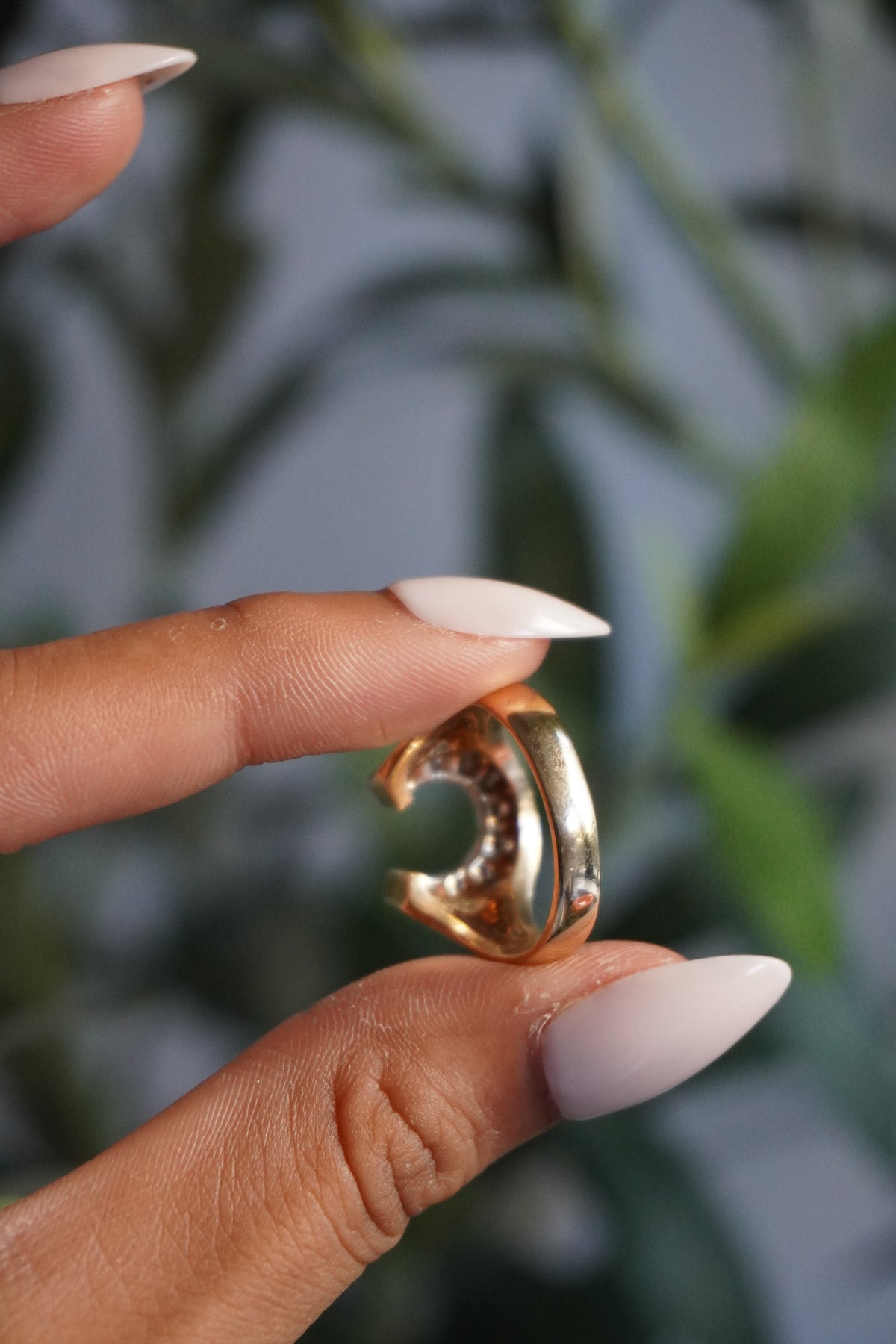 14K Yellow Gold Horseshoe Diamond (~0.30 ctw) Ring Sz 9 (7.8 g)