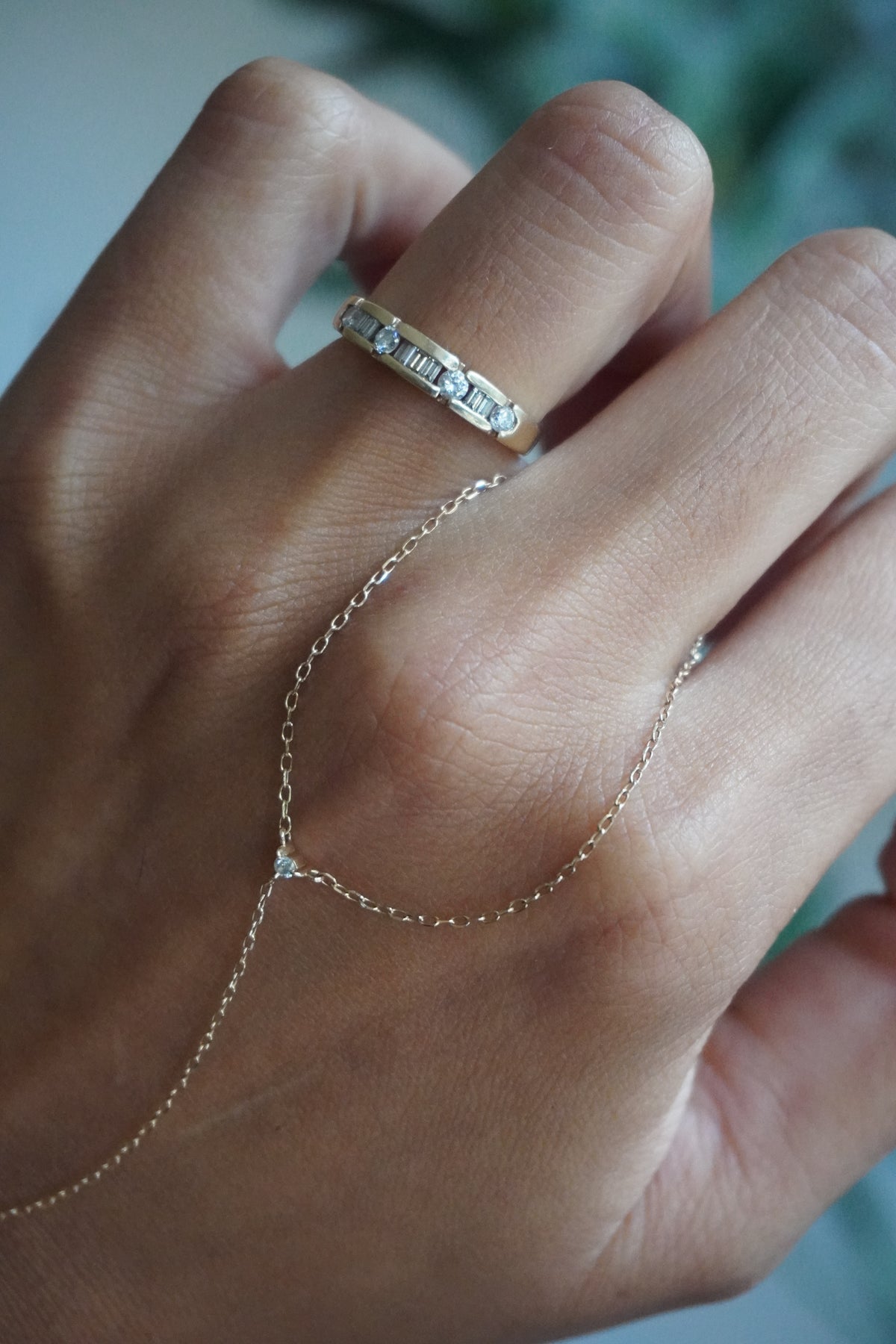 14K Yellow Gold Diamond Stacker Sz 6 (2 g)