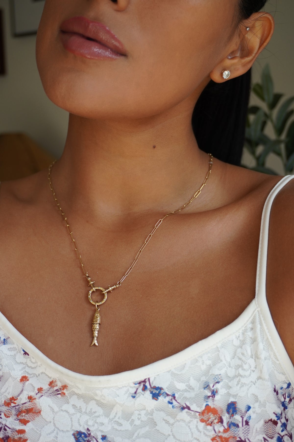 14K Yellow Gold Articulated Fish Pendant (2.1 g)