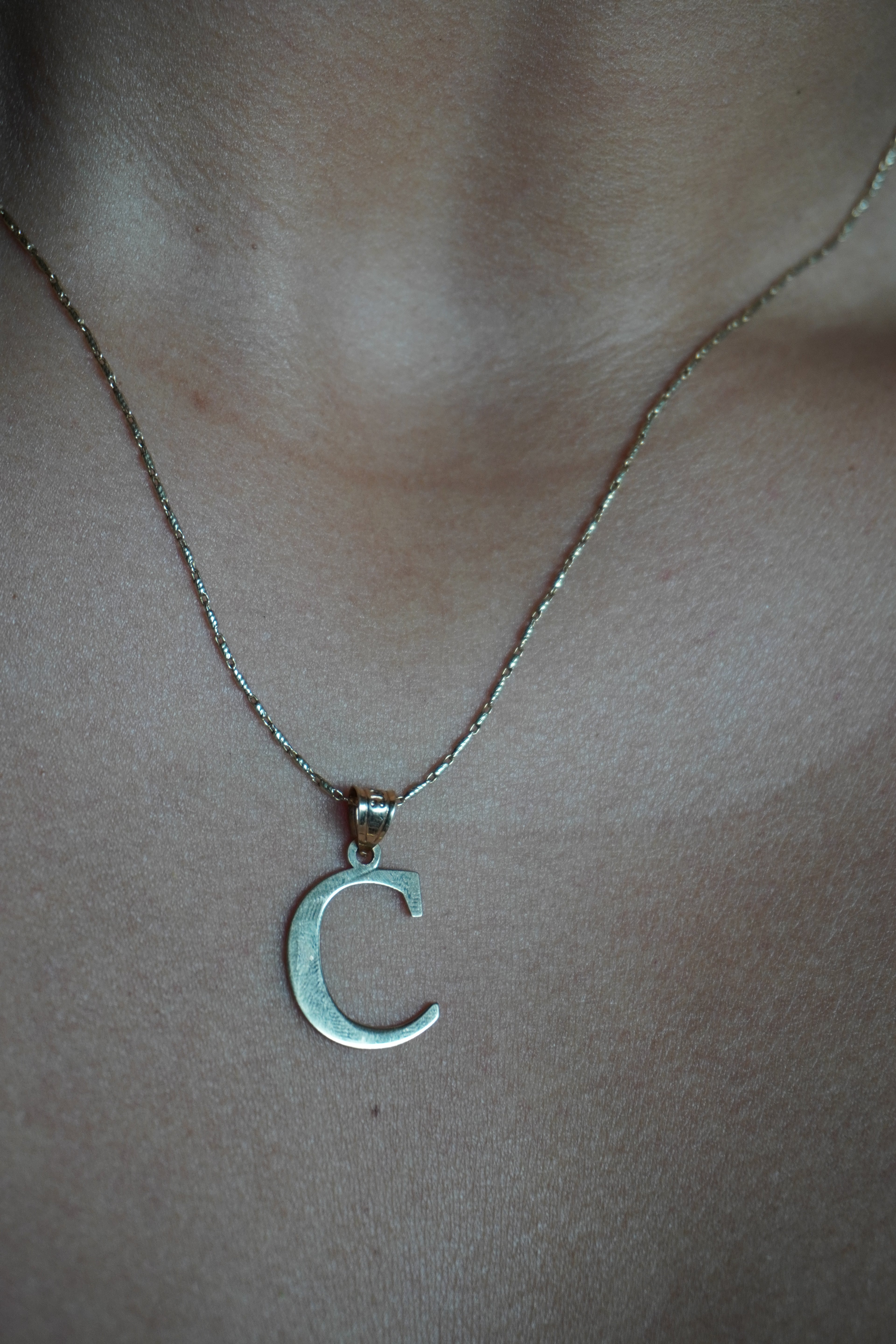 14K Yellow Gold "C" Initial Pendant
