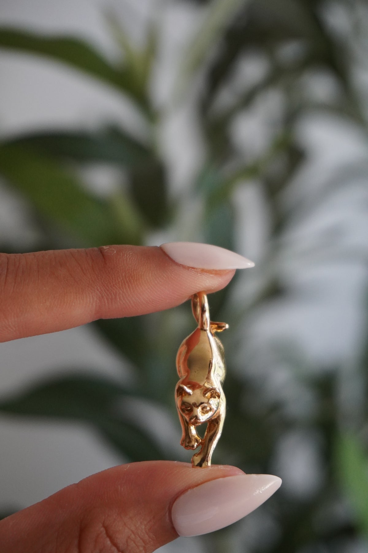 14K Yellow Gold Cat Pendant (3.3 g)