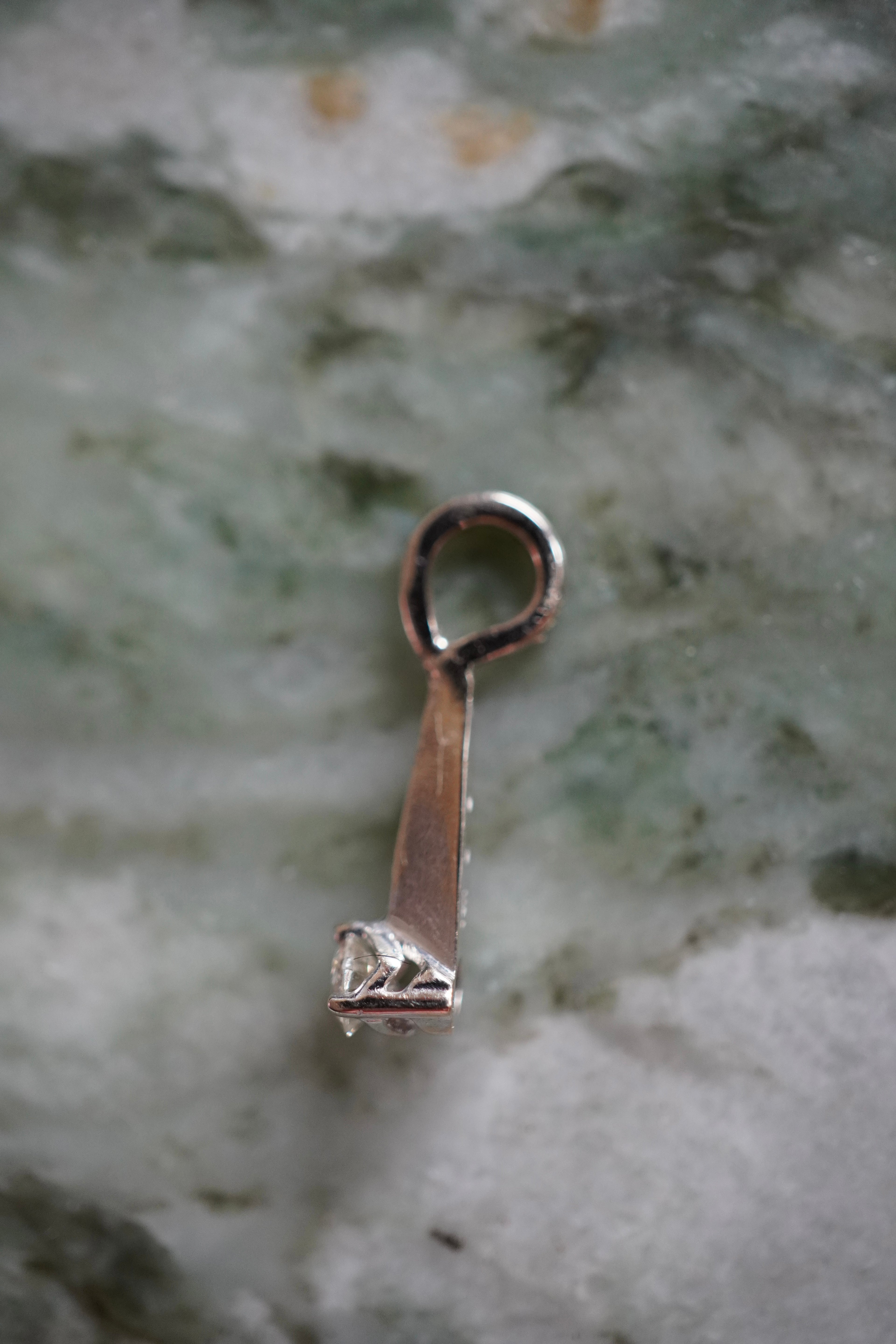 14K White Gold Diamond Pendant