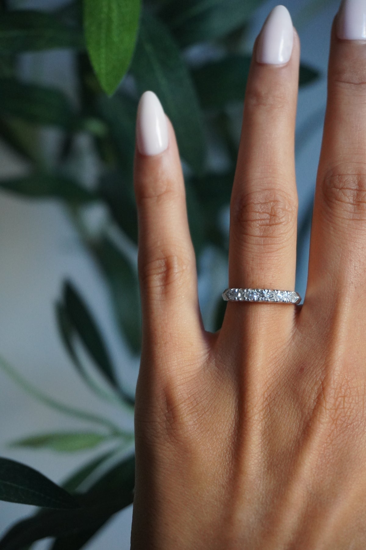 Platinum Diamond (0.42 ctw) Ring Sz 6 Ring (3.7 g)