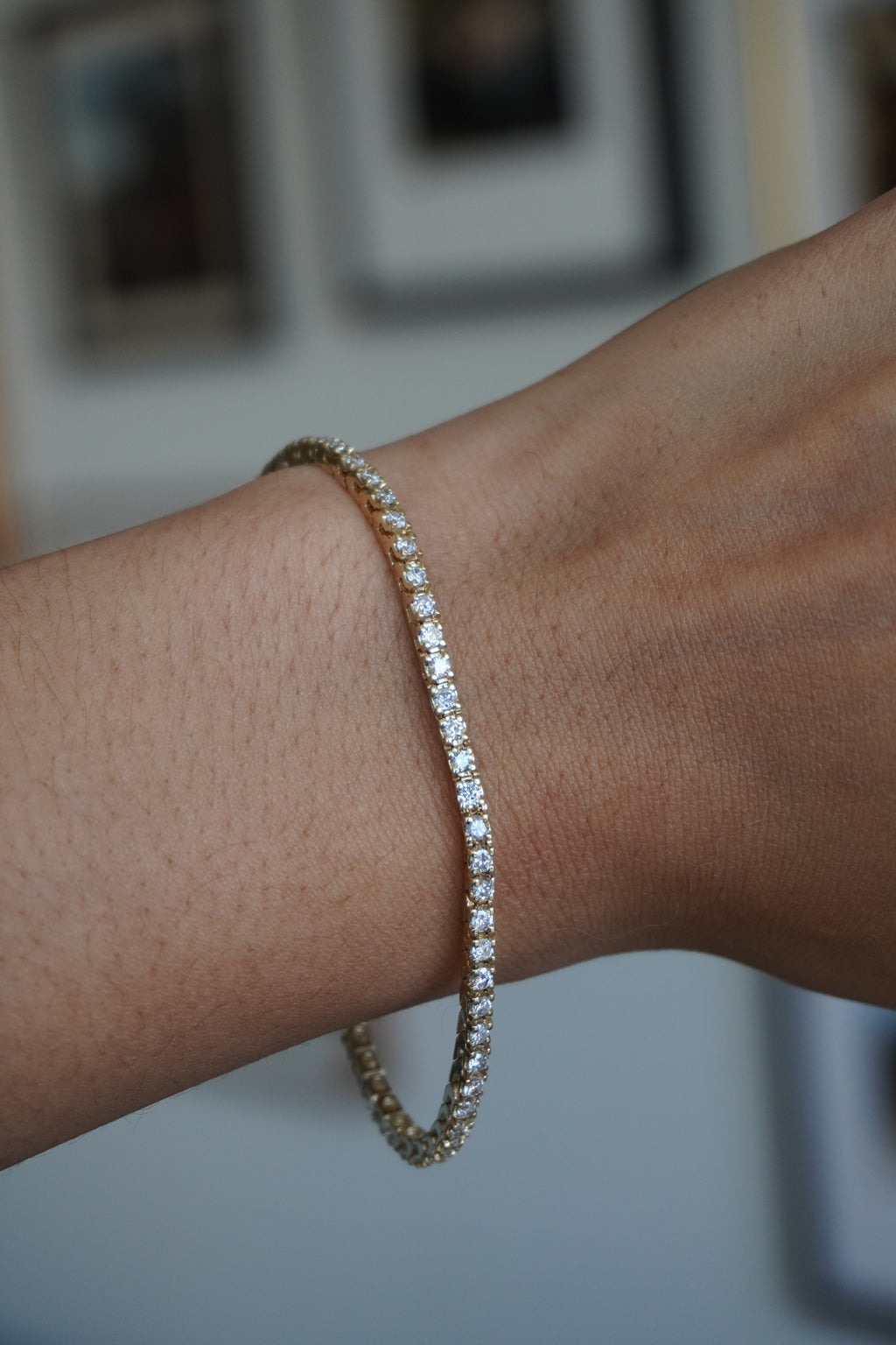 14K Yellow Gold Natural Diamond Tennis Bracelet 3 tcw. 7" (Appraisal Included)