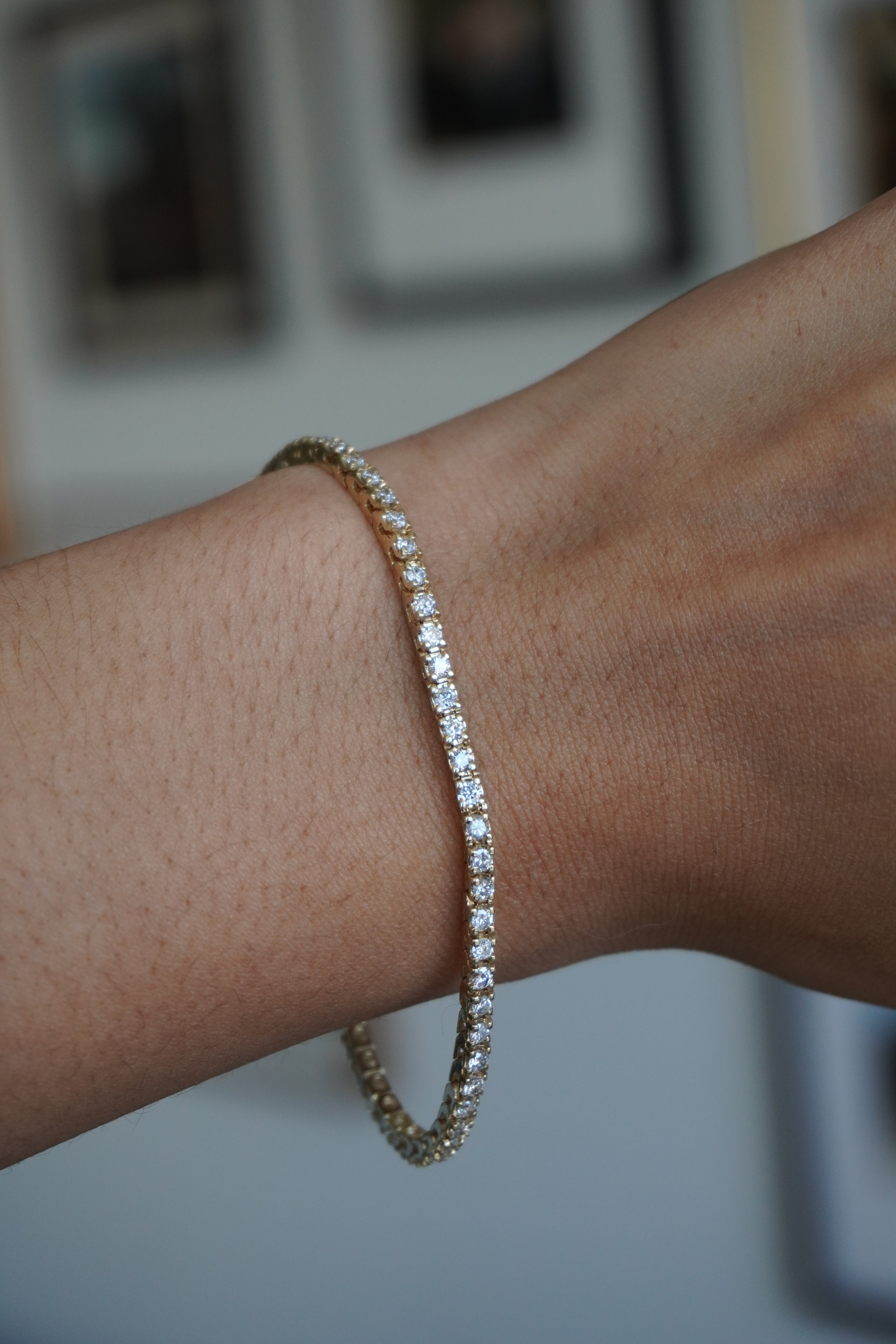 14K Yellow Gold Natural Diamond Tennis Bracelet 3 tcw. 7" (Appraisal Included)
