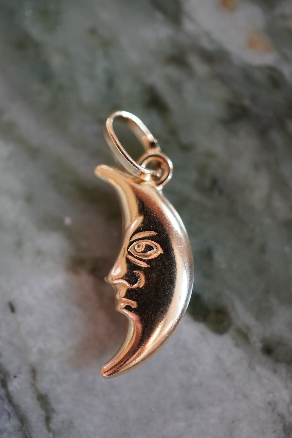 14K Yellow Gold Moon Pendant