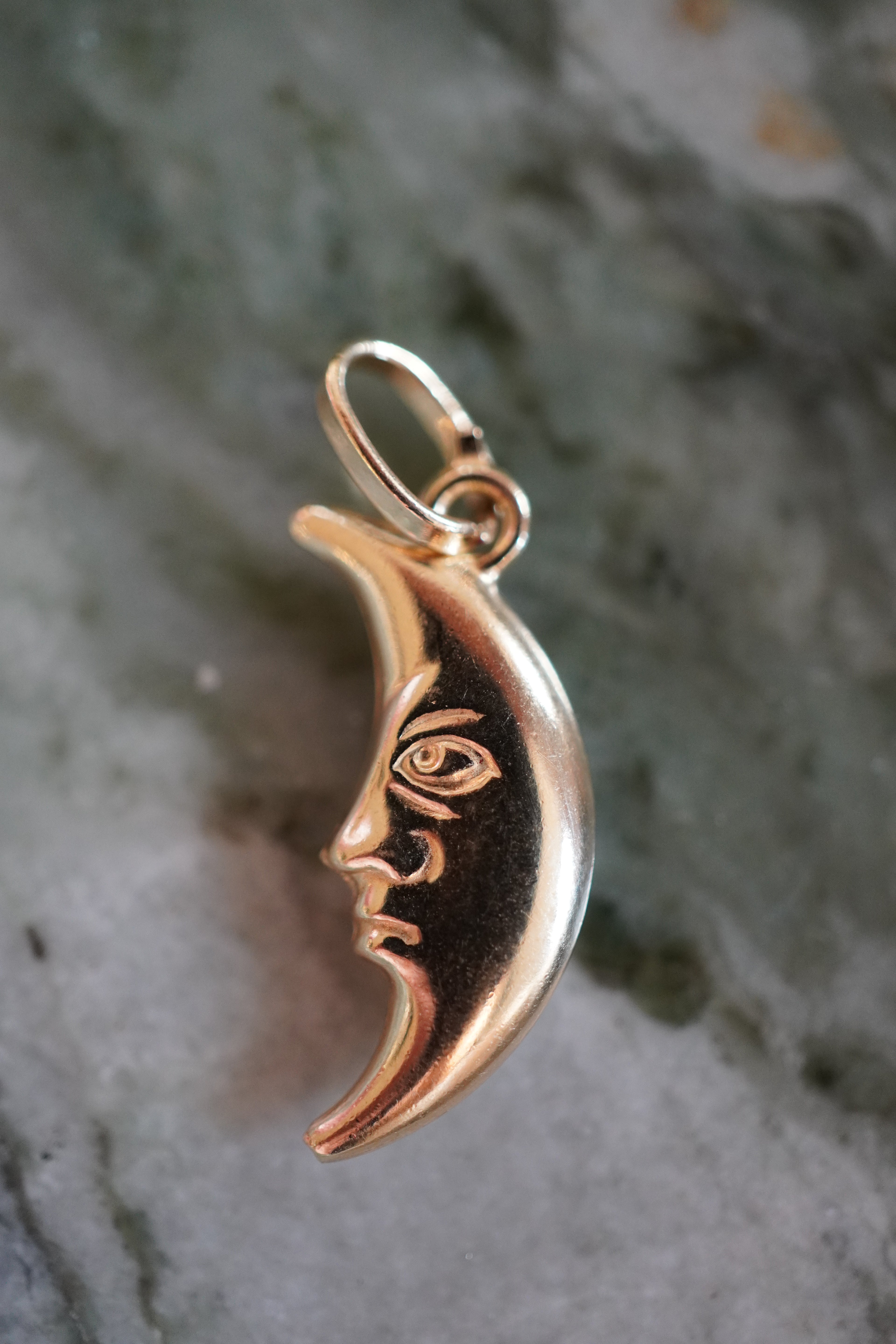 14K Yellow Gold Moon Pendant