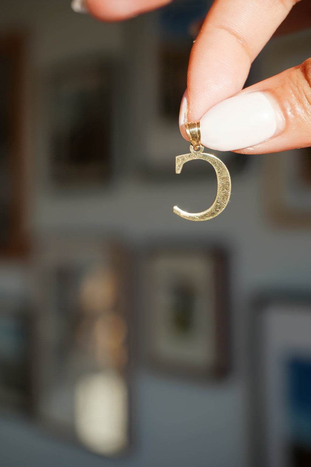 14K Yellow Gold "C" Initial Pendant