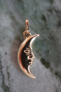 14K Yellow Gold Moon Pendant