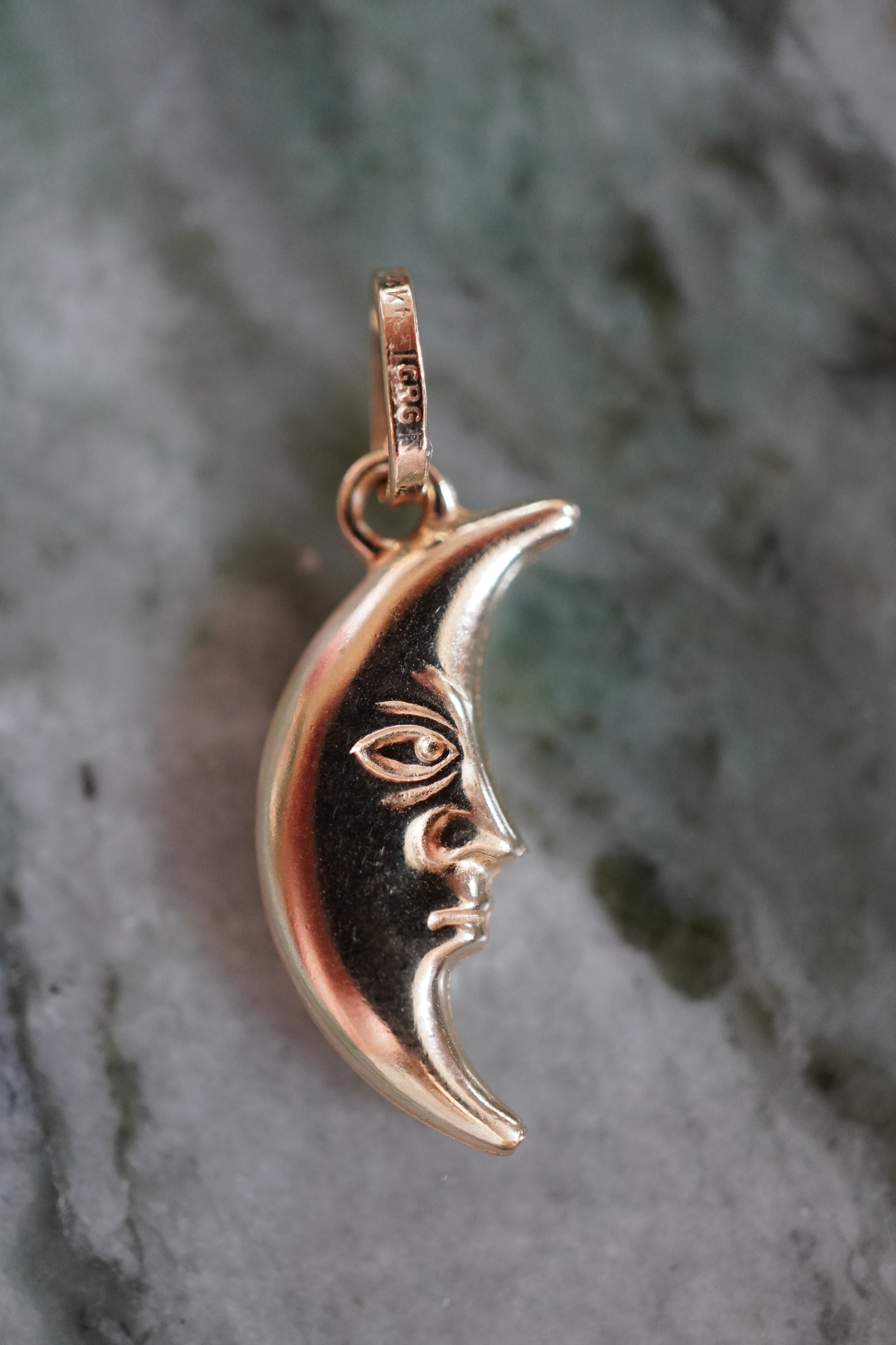 14K Yellow Gold Moon Pendant