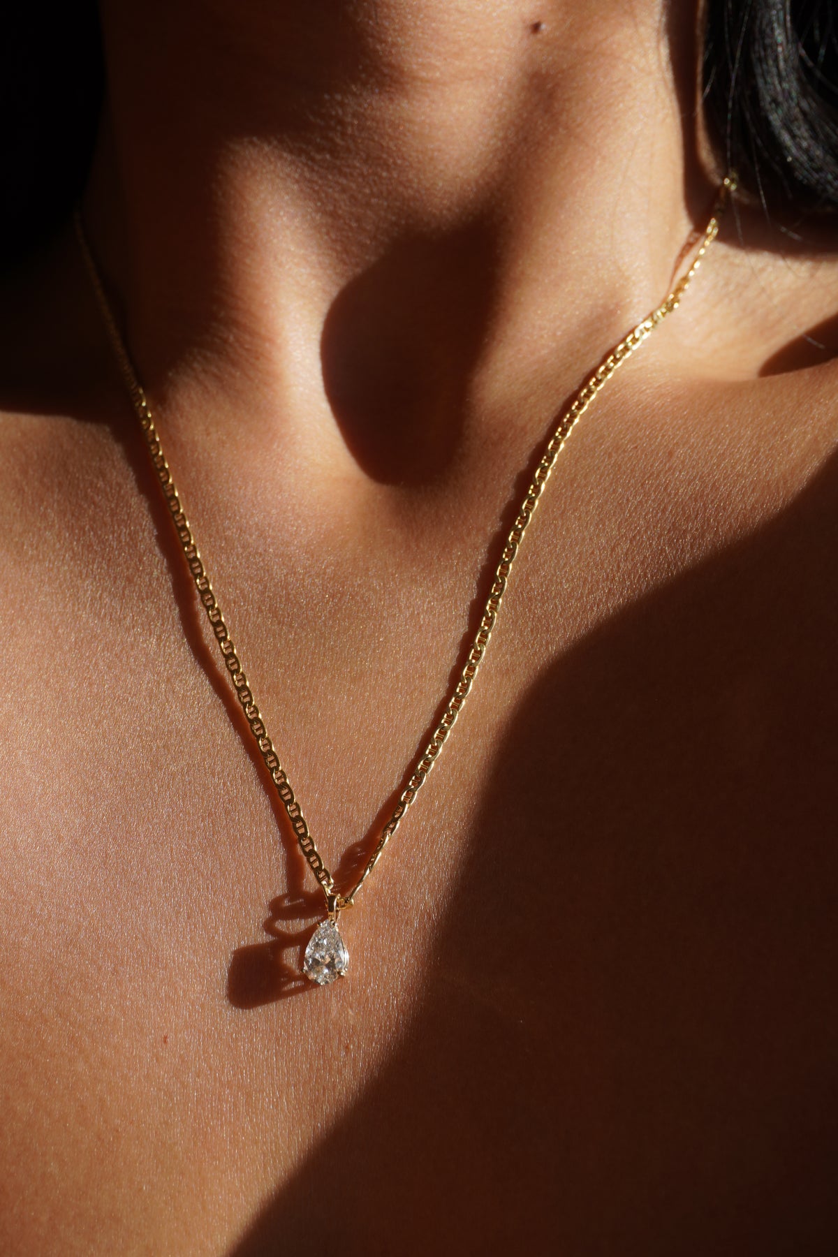 14K Yellow Gold  Pear Brilliant 1.29 ct Lab-Grown Diamond Pendant (D, VVS 2)