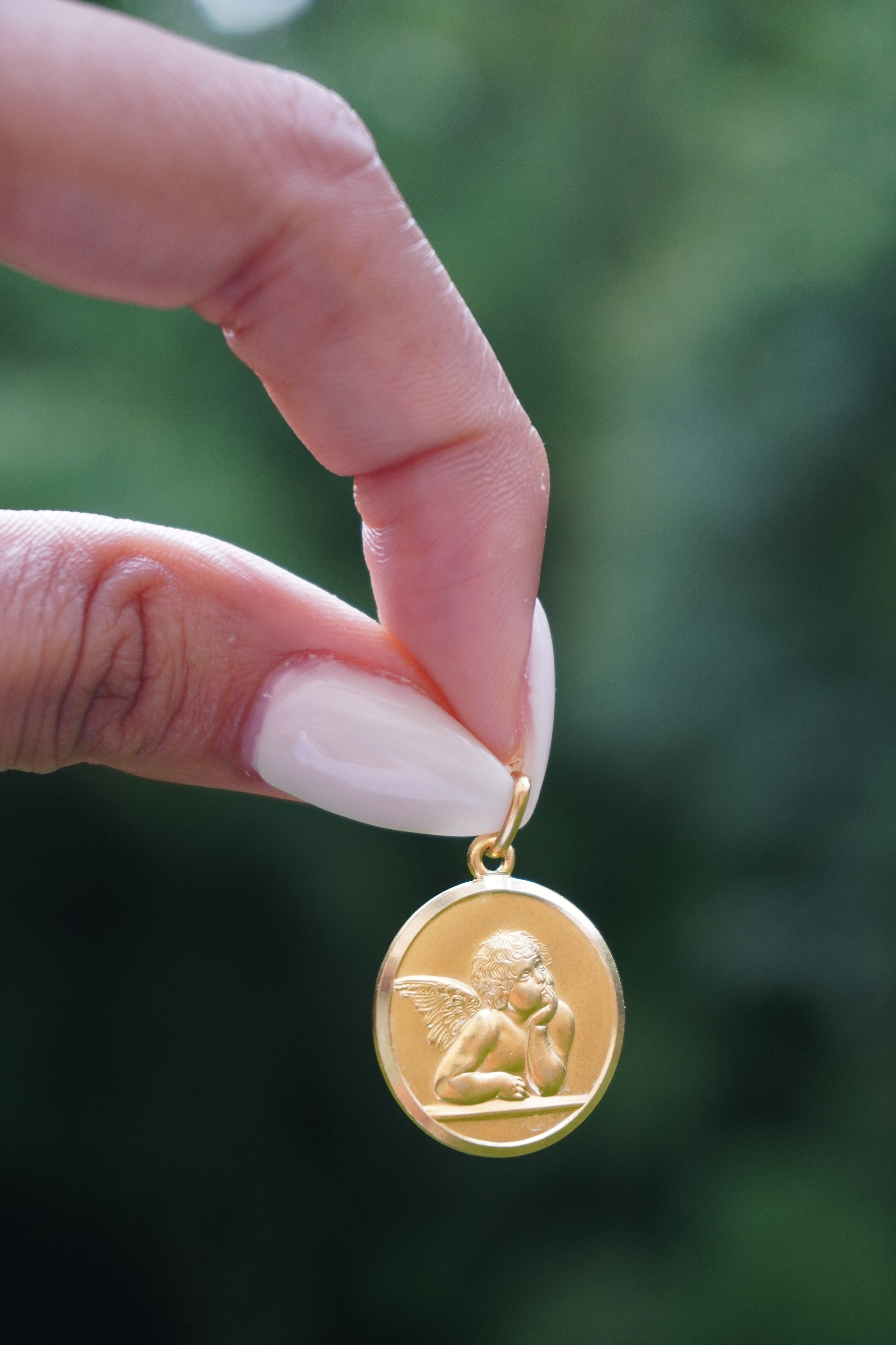 18K Italian Cherub Pendant .47" (4.4 grams)