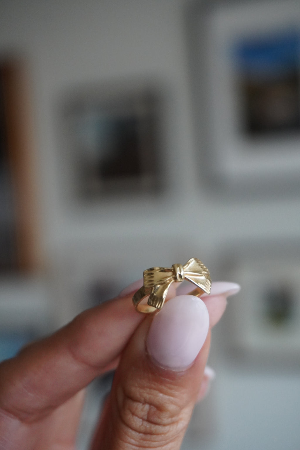14K Yellow Gold Bow Ring Sz 5