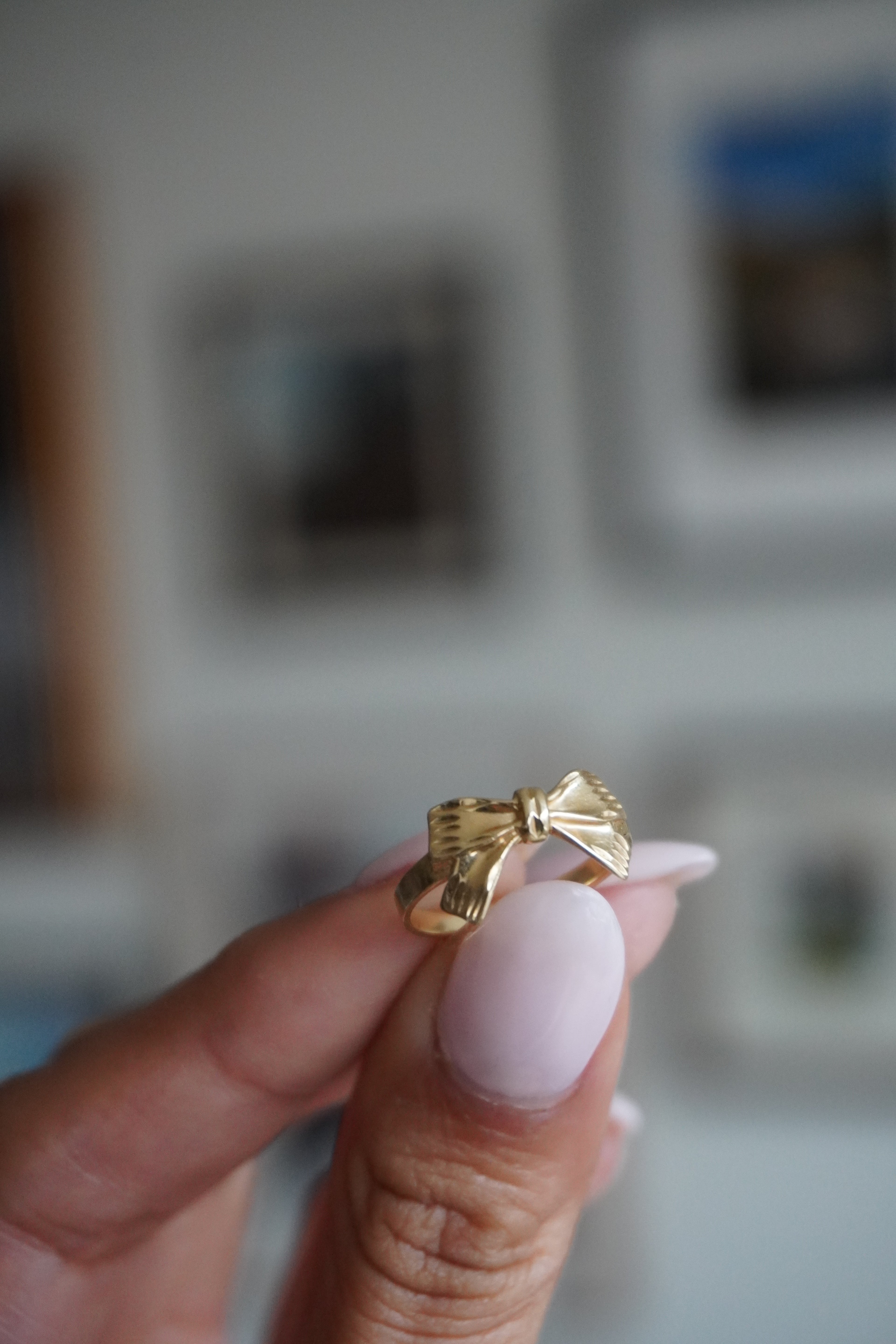 14K Yellow Gold Bow Ring Sz 5