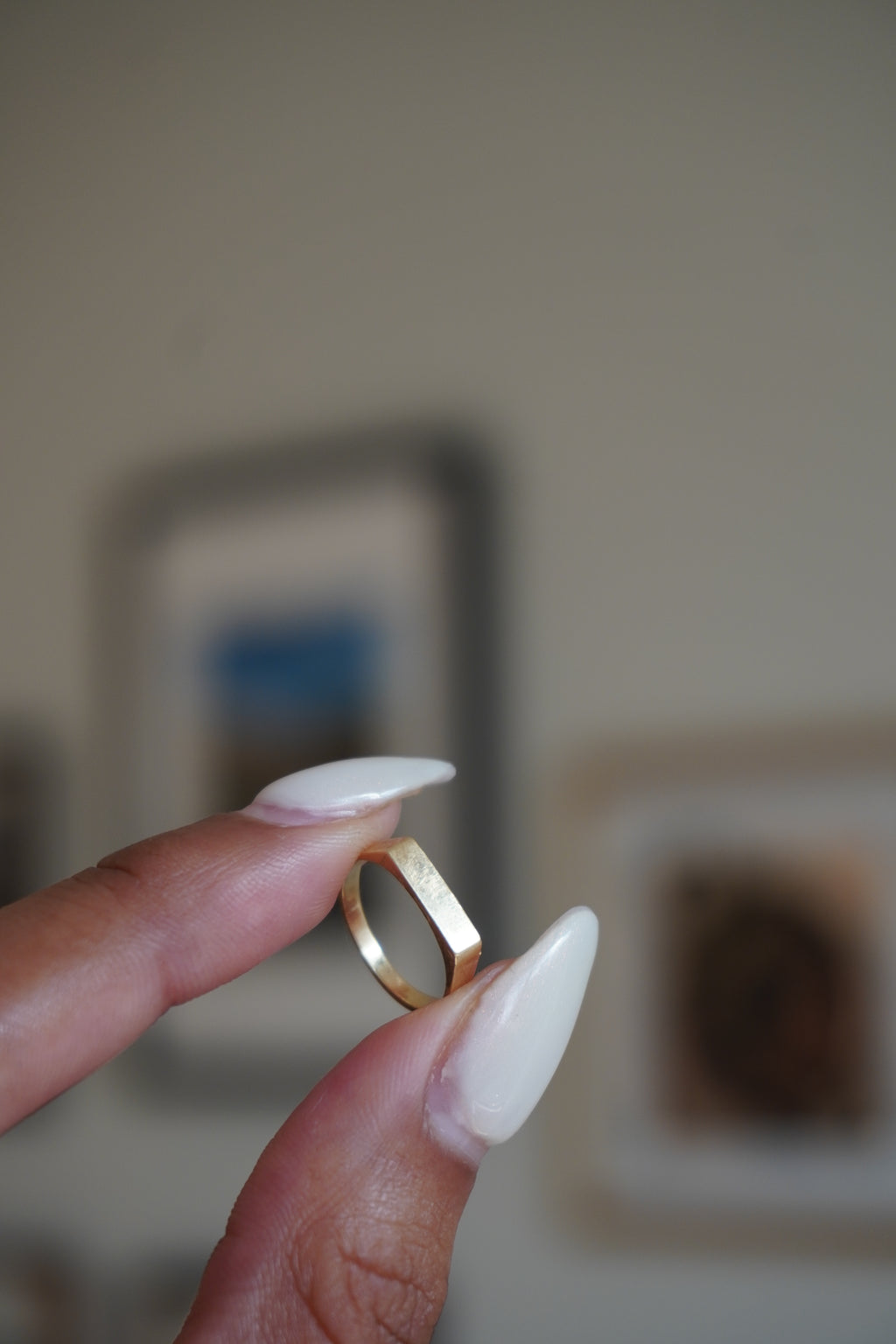 14K Yellow Gold Pinky Signet Ring Sz 1.5