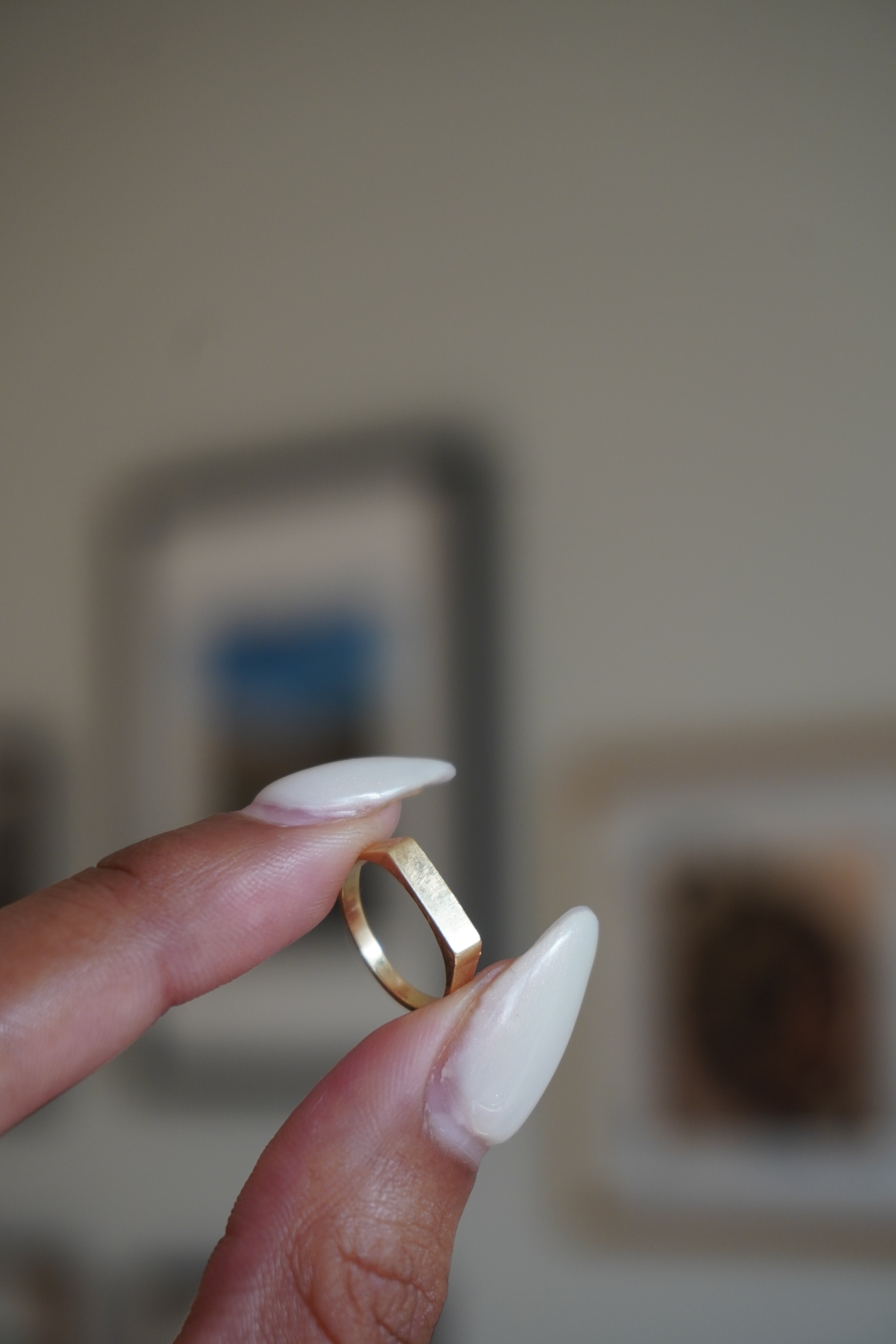 14K Yellow Gold Pinky Signet Ring Sz 1.5
