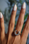 14K Yellow Gold Horseshoe Diamond (~0.30 ctw) Ring Sz 9 (7.8 g)