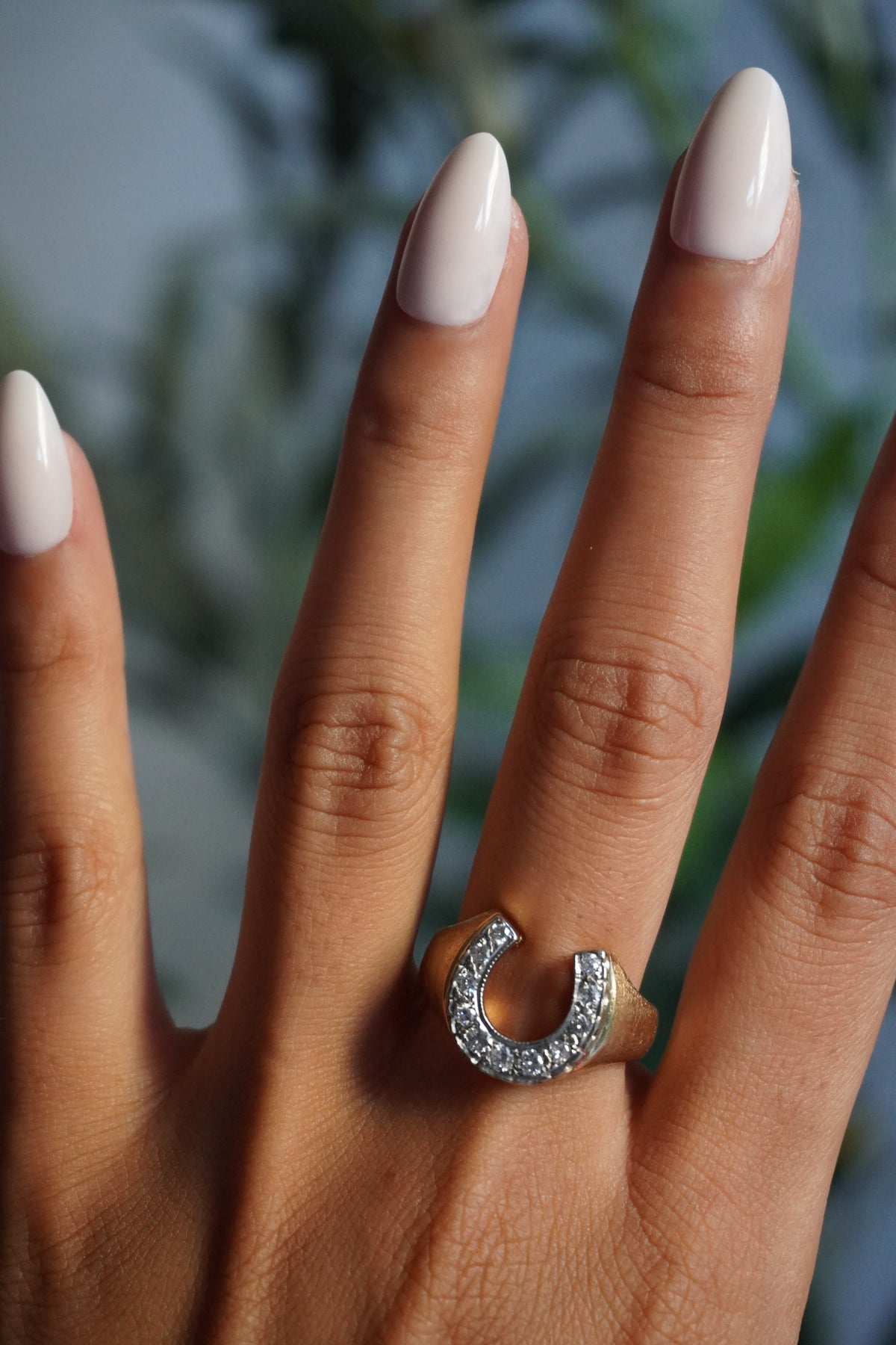 14K Yellow Gold Horseshoe Diamond (~0.30 ctw) Ring Sz 9 (7.8 g)