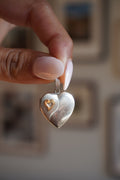 14K Yellow Gold Sterling Silver Heart Locket