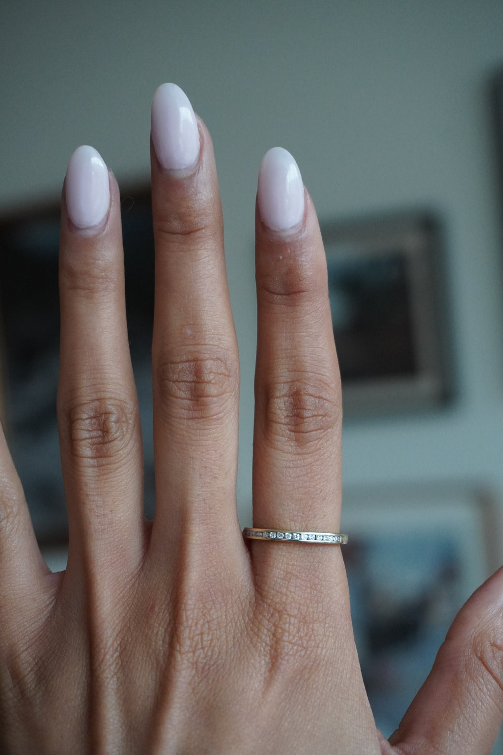 10K Yellow Gold Diamond Stacker Ring Sz 7