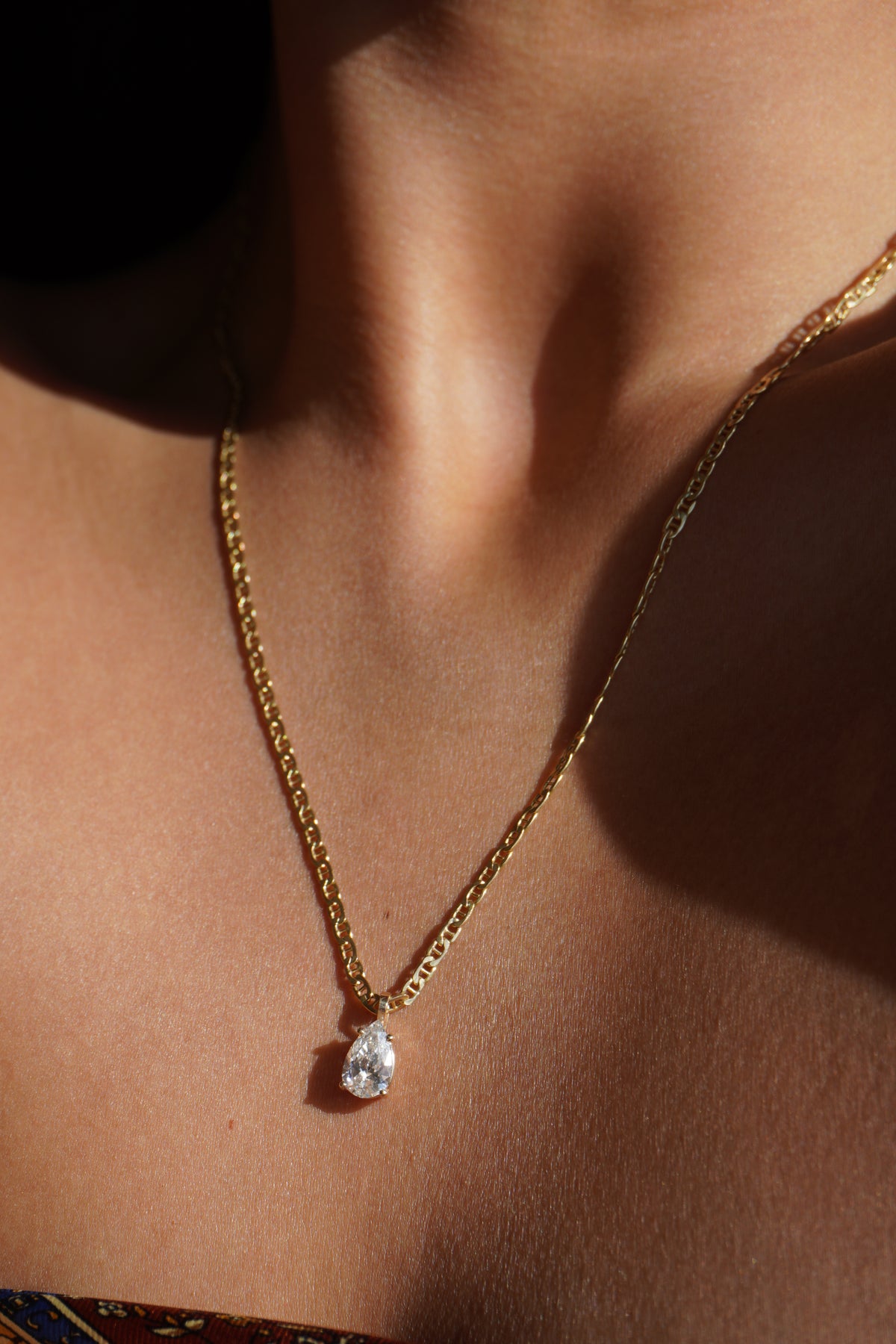 14K Yellow Gold  Pear Brilliant 1.34 ct Lab-Grown Diamond Pendant (D, VVS 2)