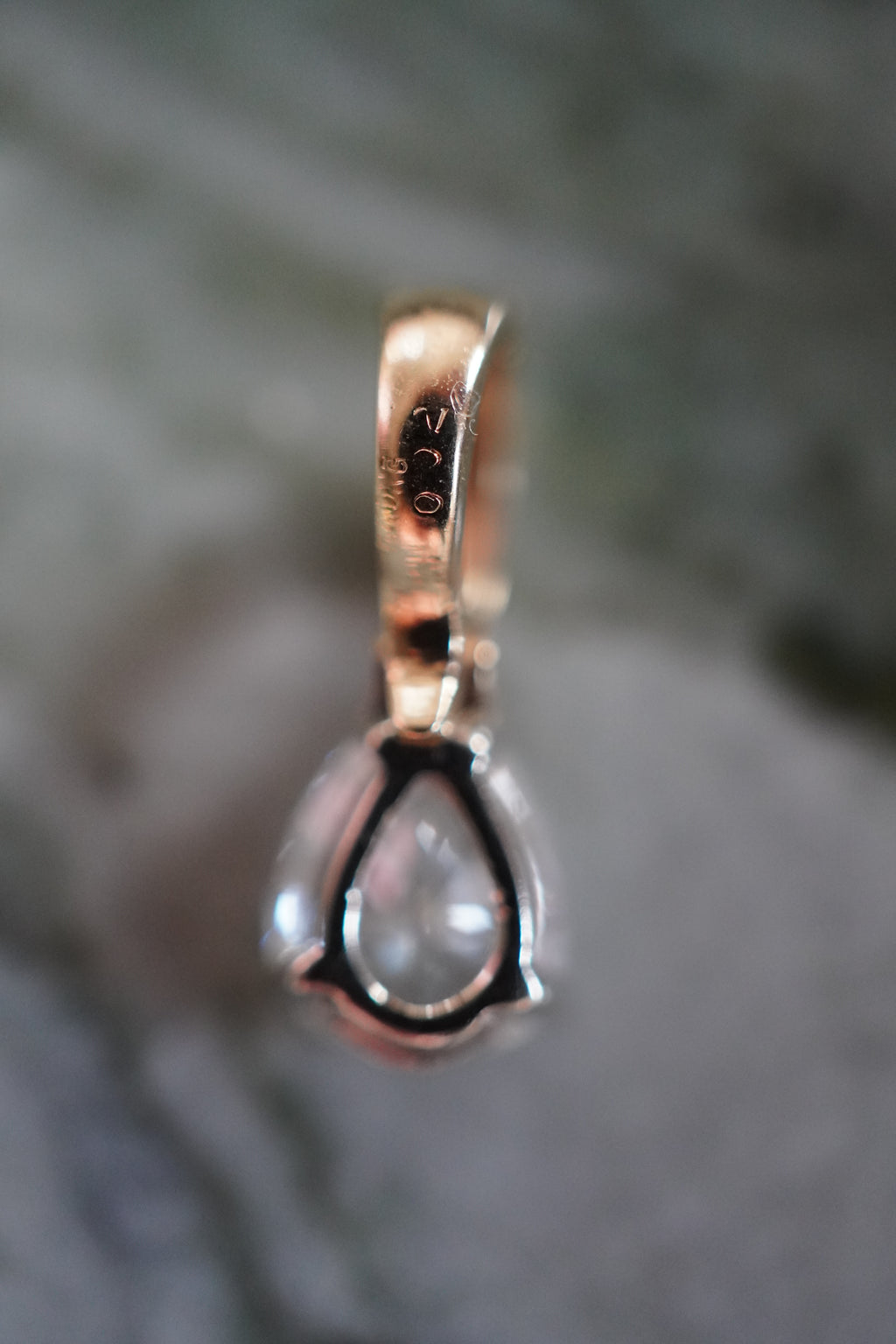14K Natural Pear Cut Diamond (~1.25 tcw) Pendant