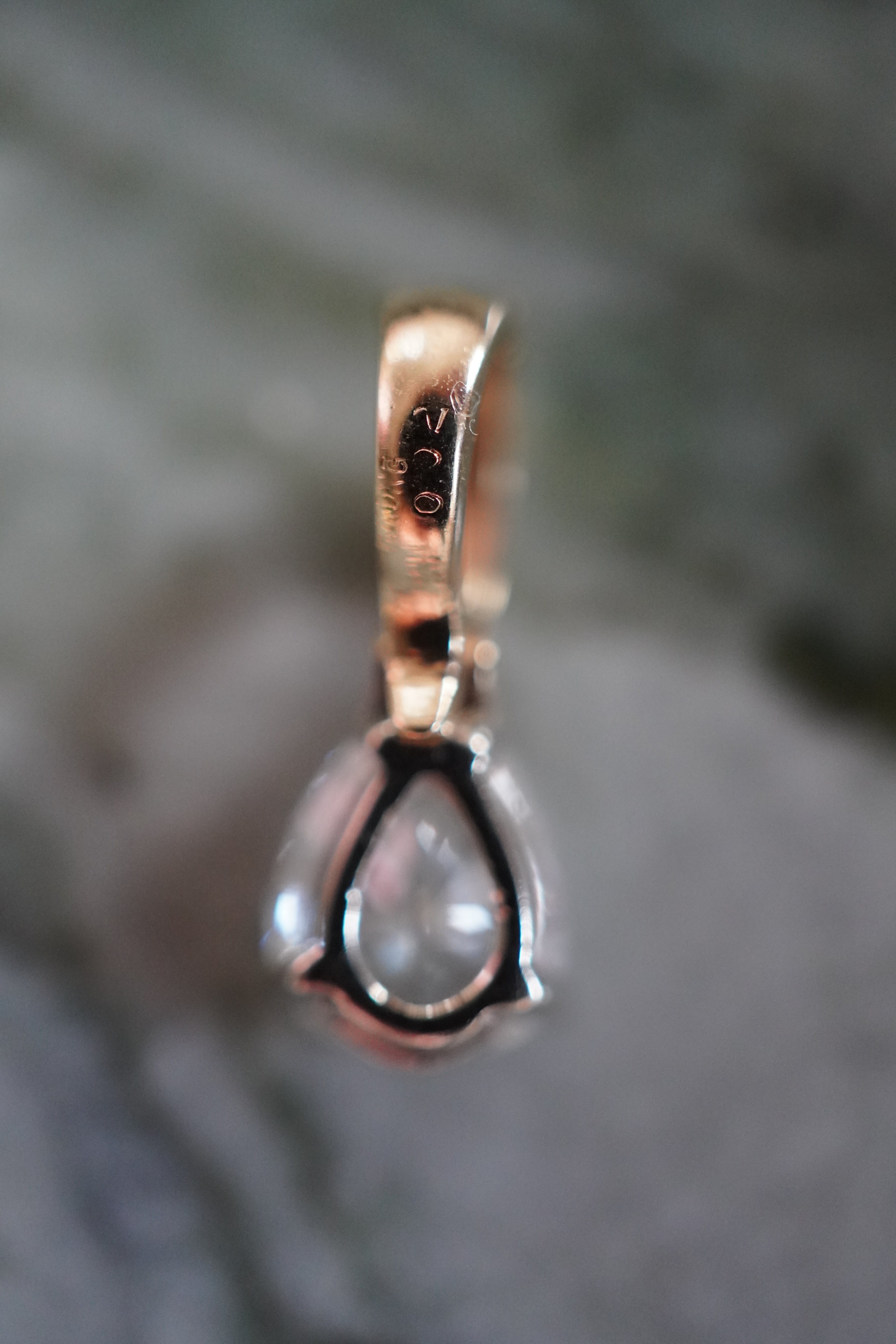 14K Natural Pear Cut Diamond (~1.25 tcw) Pendant
