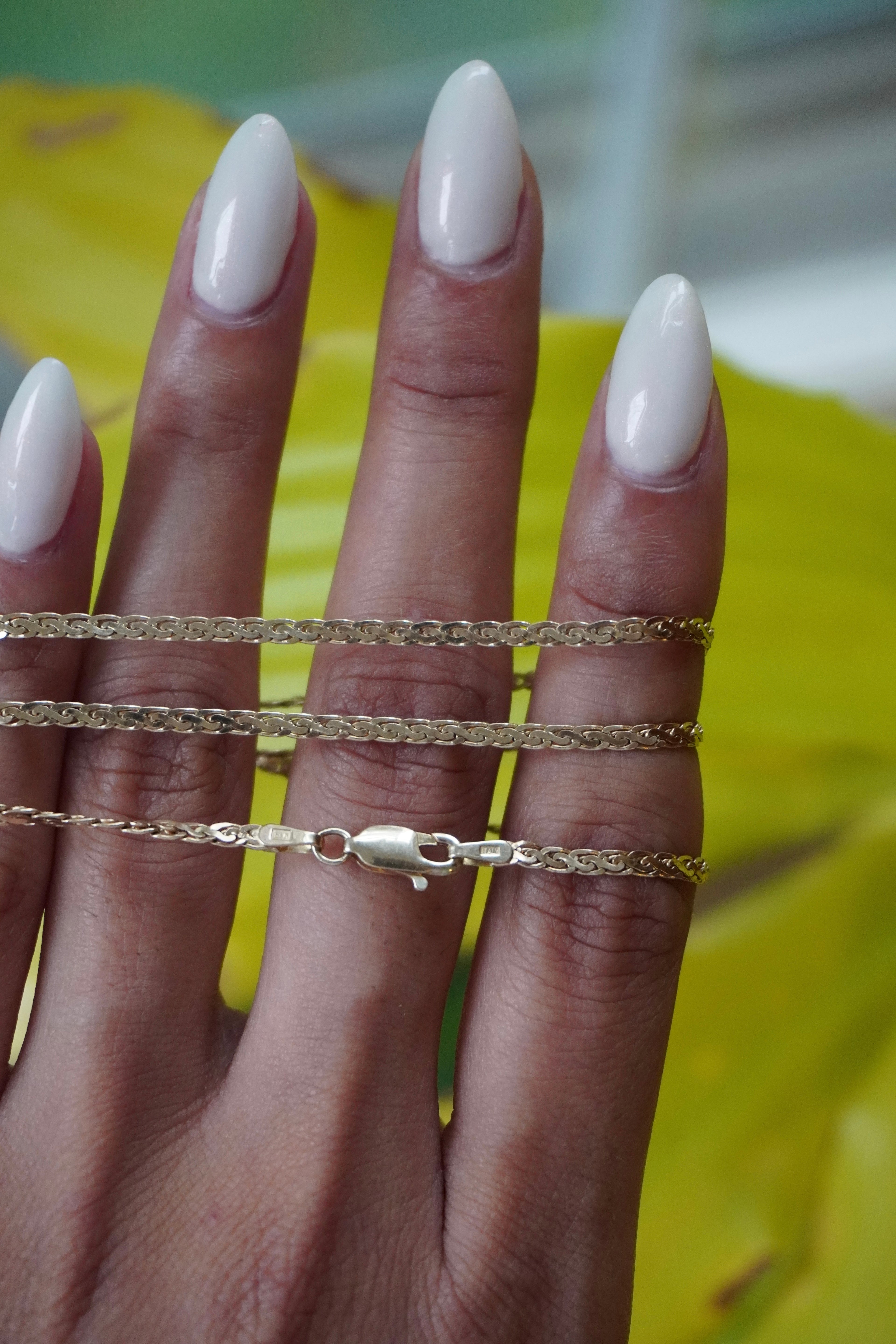 14K Yellow Gold Flat Rope Chain 18.25" 2mm