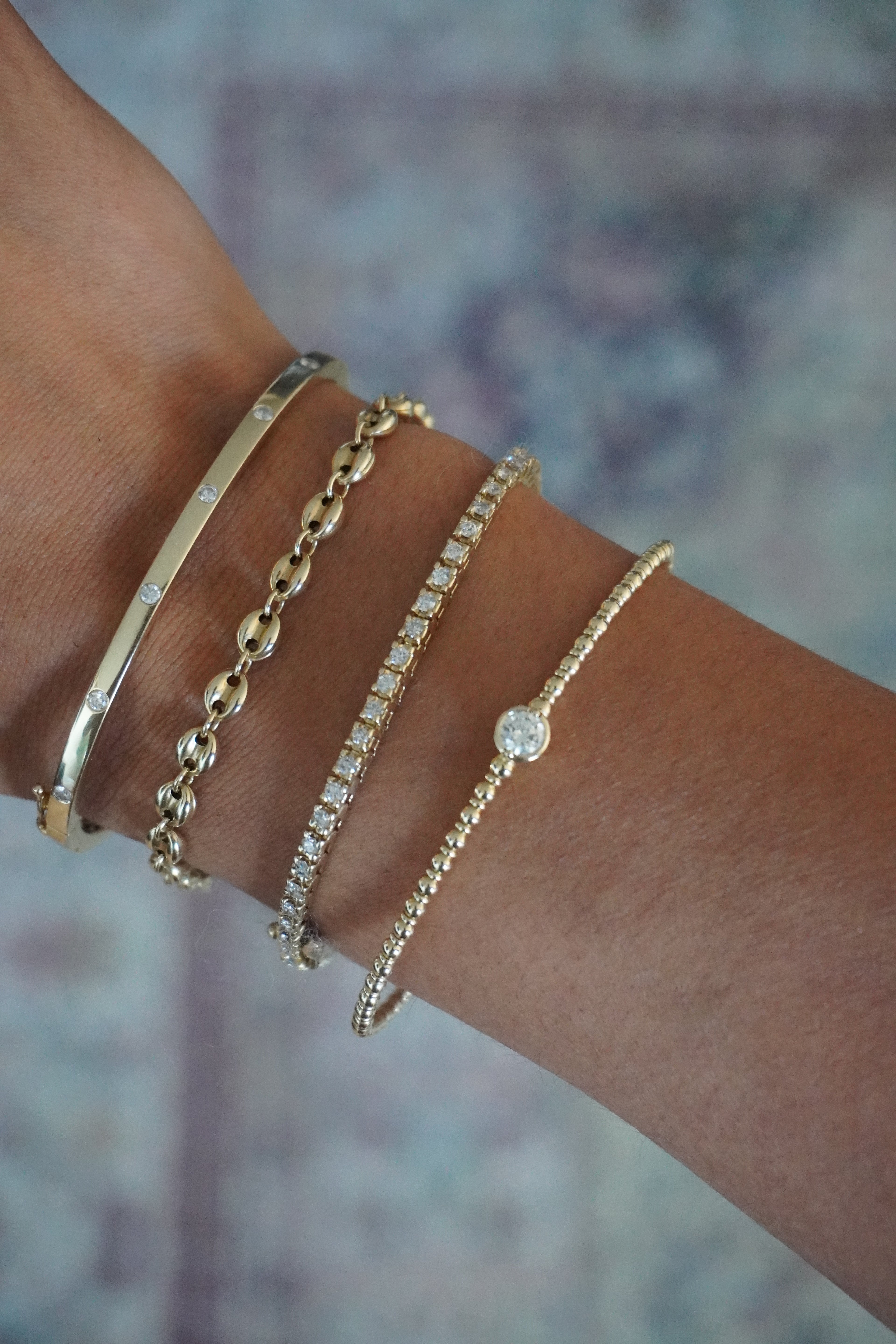 14K Yellow Gold Natural Diamond Tennis Bracelet 3 tcw. 7" (Appraisal Included)