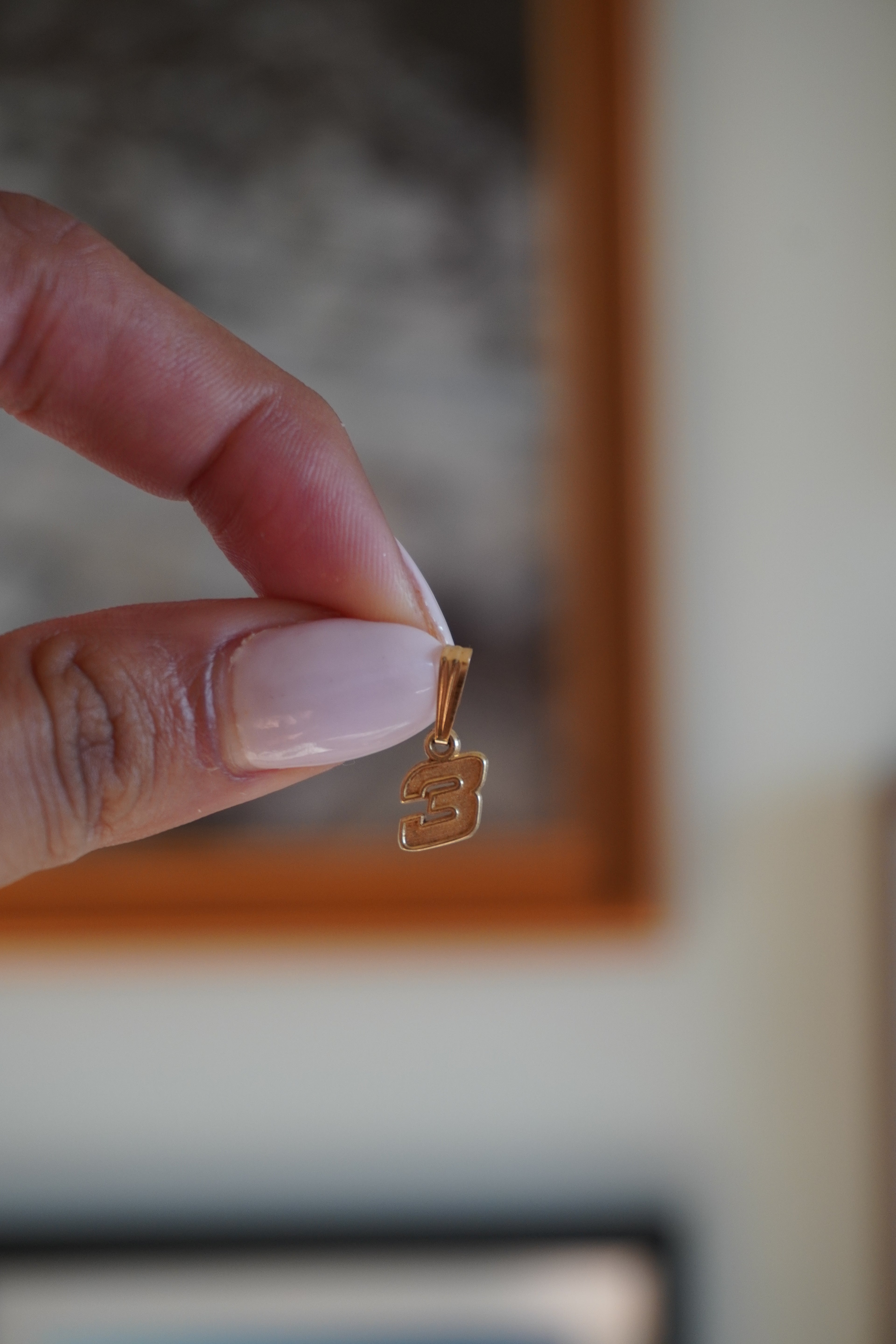 10K Yellow Gold Number '3' Pendant