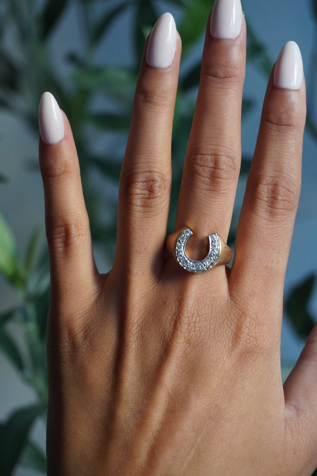 14K Yellow Gold Horseshoe Diamond (~0.30 ctw) Ring Sz 9 (7.8 g)
