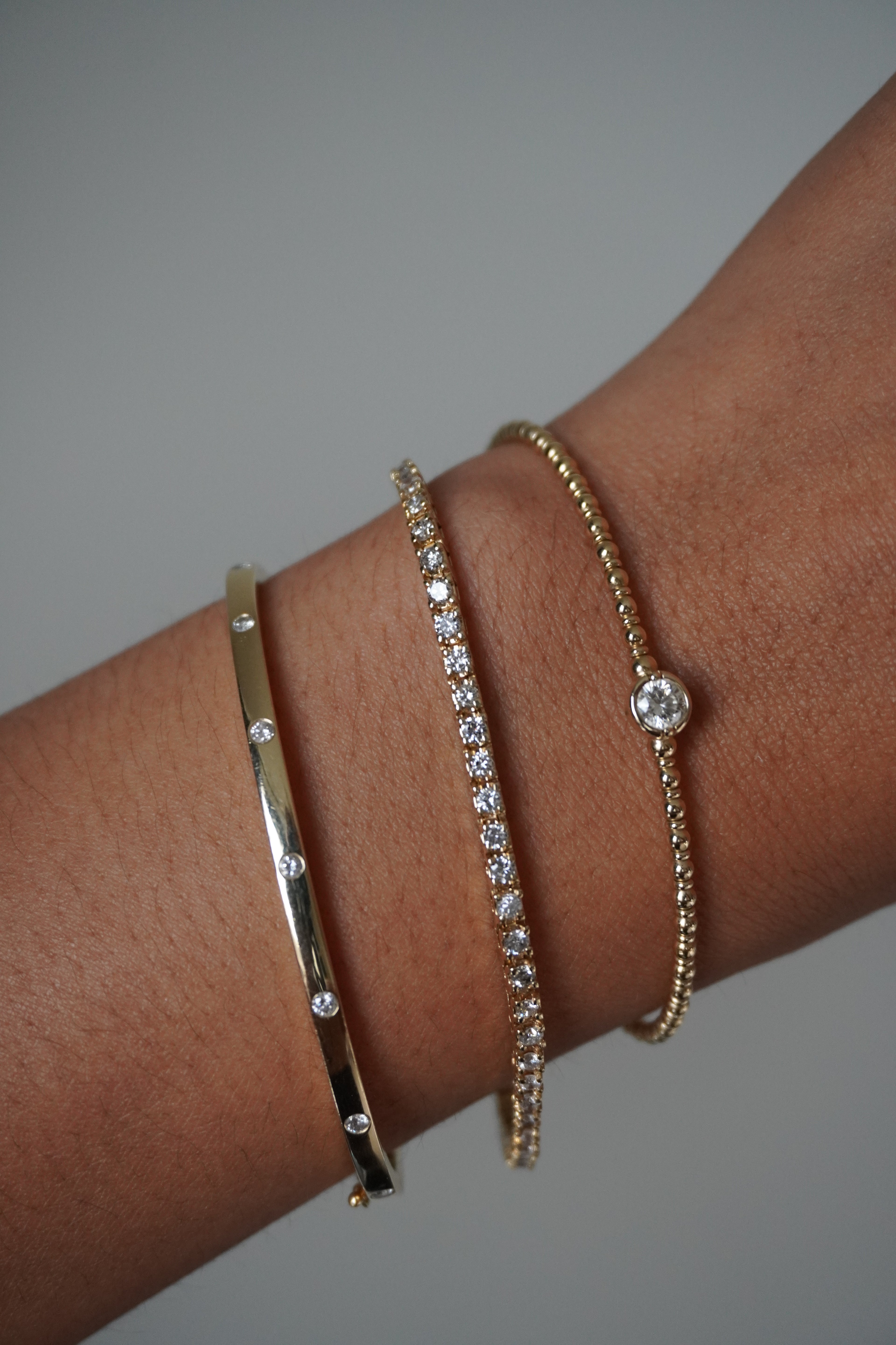 14K Yellow Gold Natural Diamond Tennis Bracelet 3 tcw. 7" (Appraisal Included)