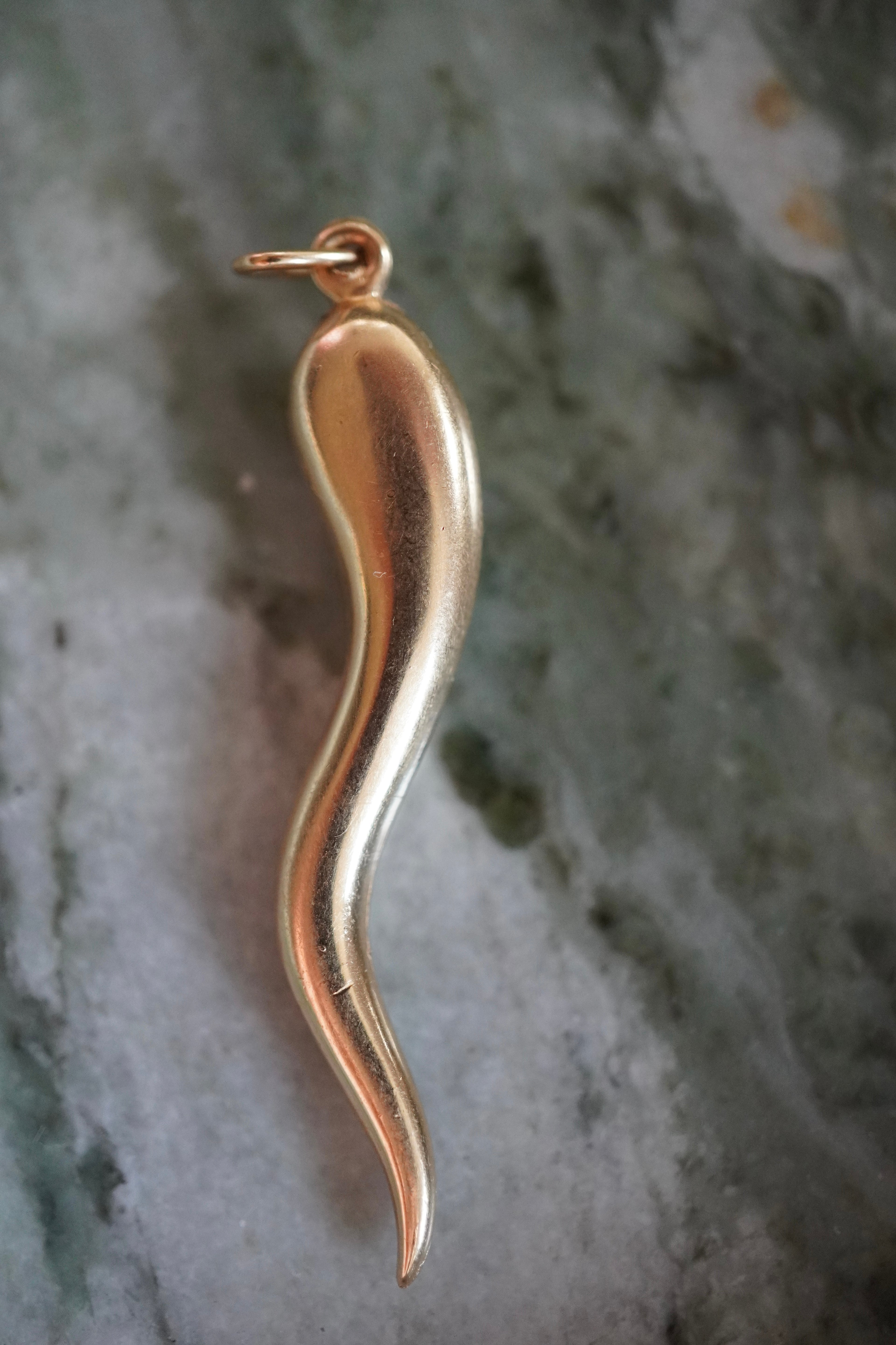 14K Yellow Gold Cornicello Pendant