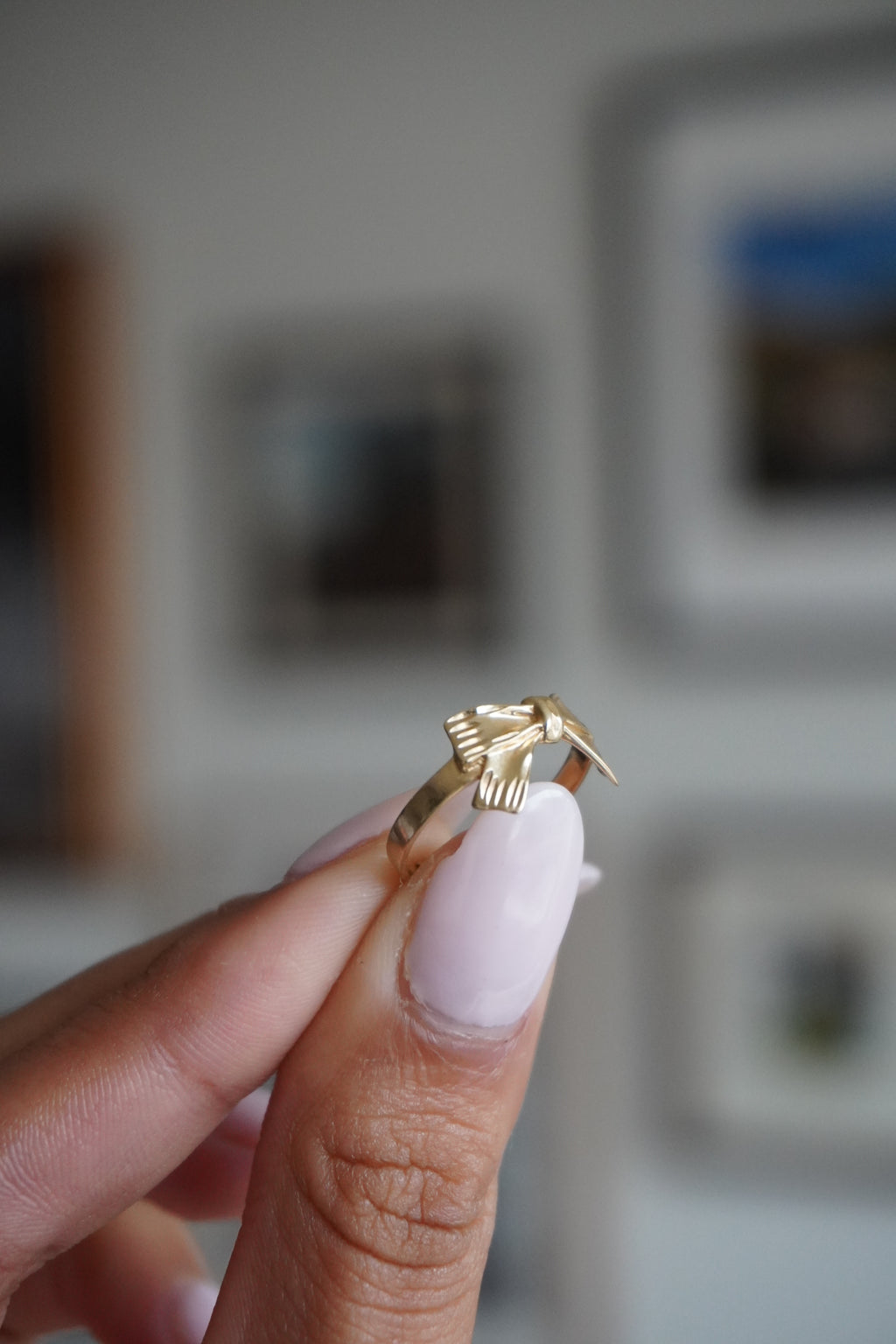 14K Yellow Gold Bow Ring Sz 5