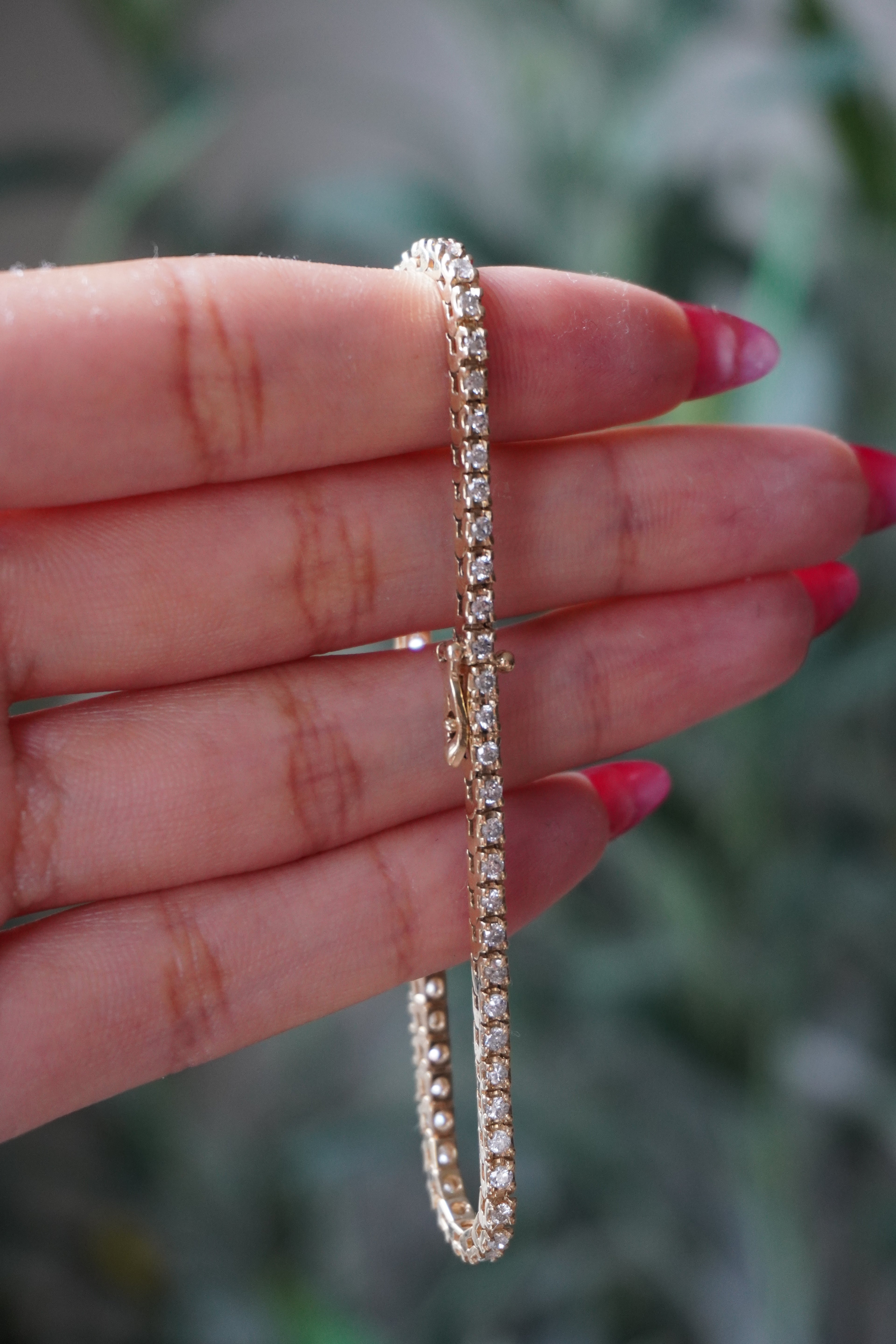 14K Yellow Gold Natural Diamond Tennis Bracelet 3 tcw. 7" (Appraisal Included)