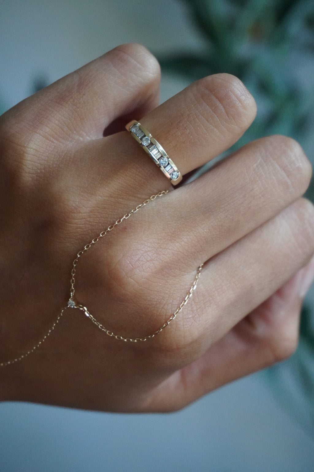 14K Yellow Gold Diamond Stacker Sz 6 (2 g)