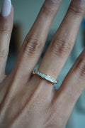 14K Yellow Gold Diamond Stacker Ring Sz 7.25