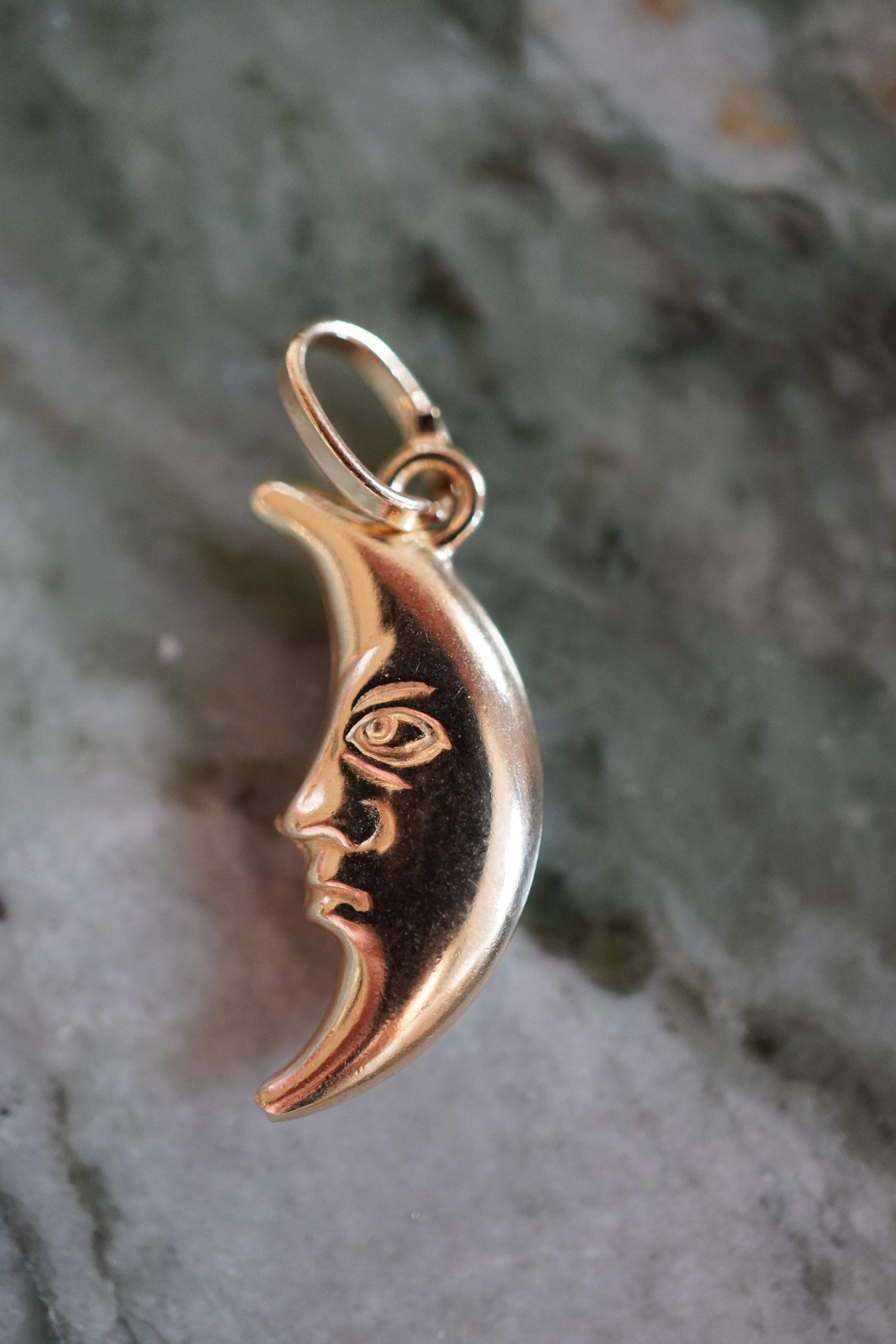 14K Yellow Gold Moon Pendant