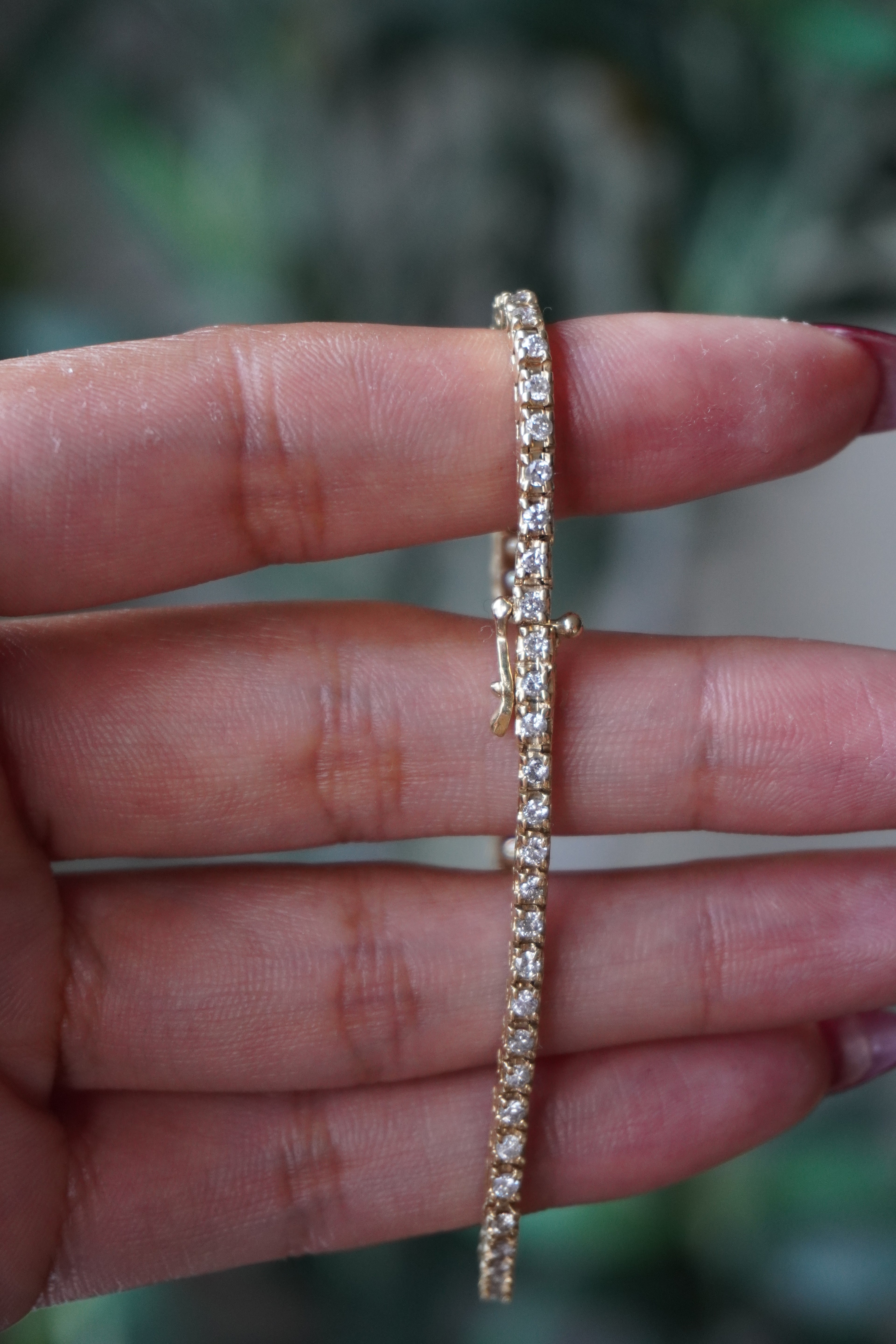 14K Yellow Gold Natural Diamond Tennis Bracelet 3 tcw. 7" (Appraisal Included)