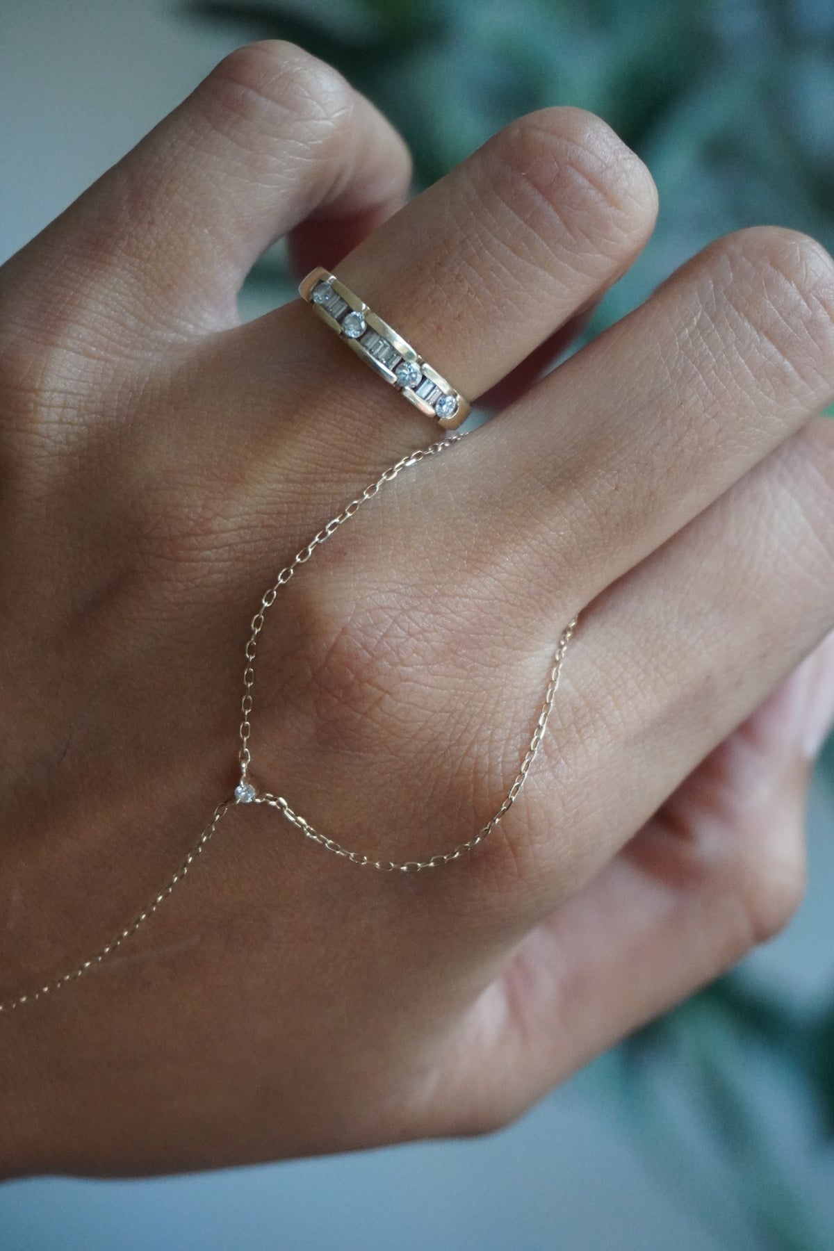 14K Yellow Gold Diamond Stacker Sz 6 (2 g)