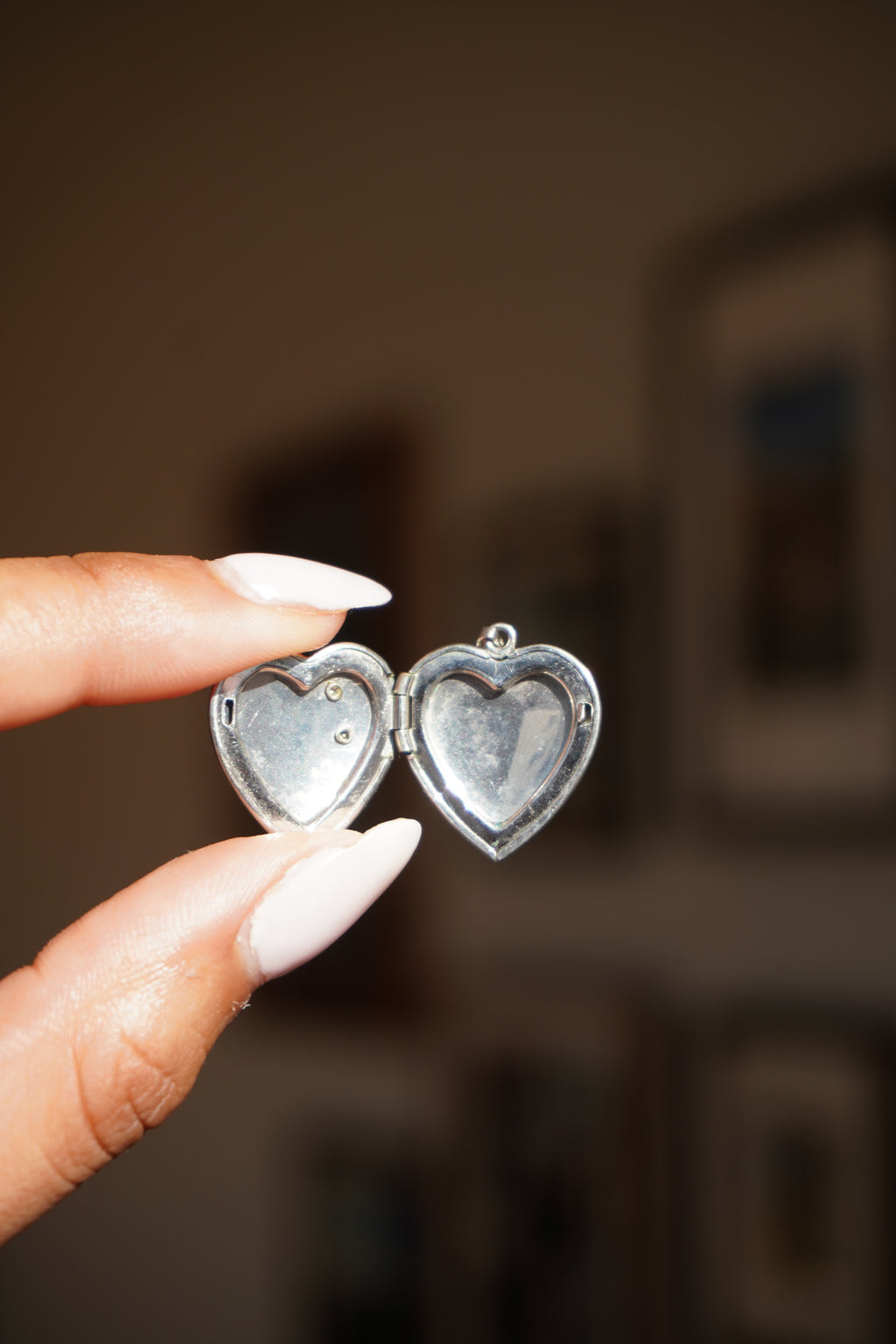 14K Yellow Gold Sterling Silver Heart Locket