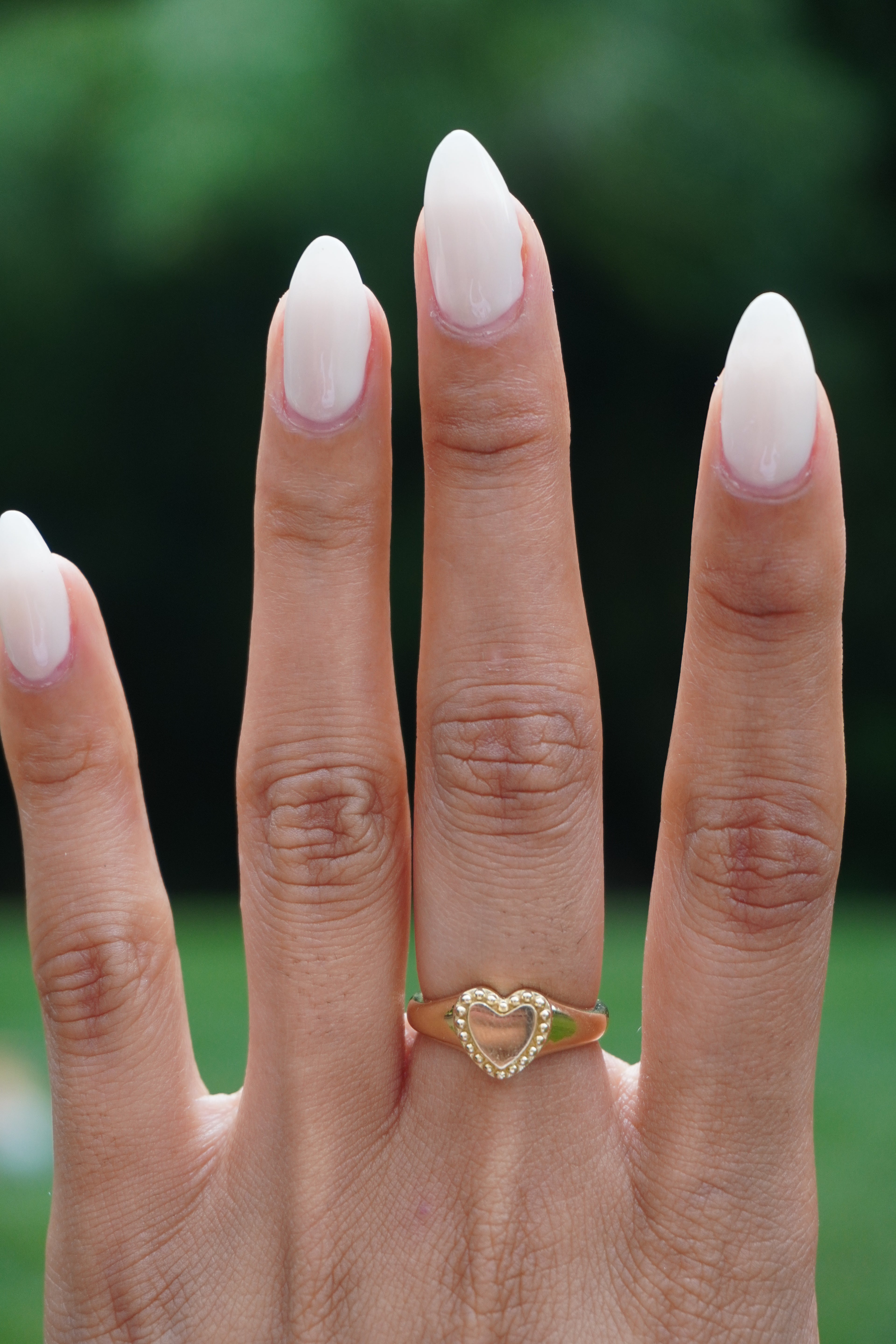 14K Yellow Gold Heart Signet Ring Sz 6 (3.4 grams)