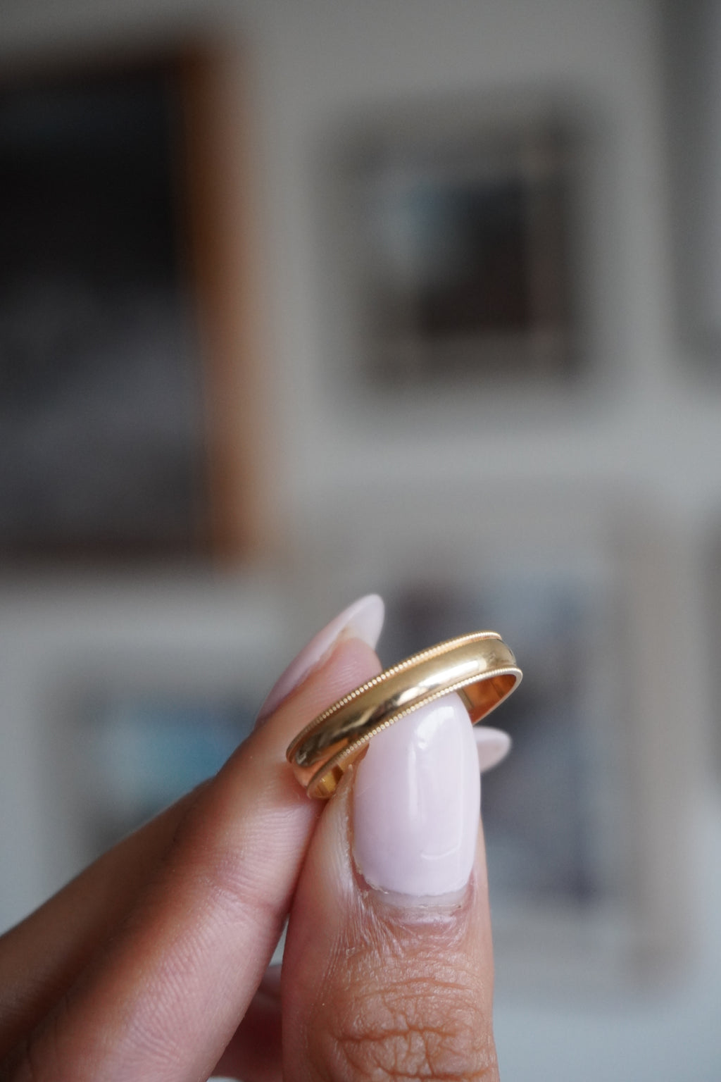 14K Yellow Gold Beaded Band Sz 10