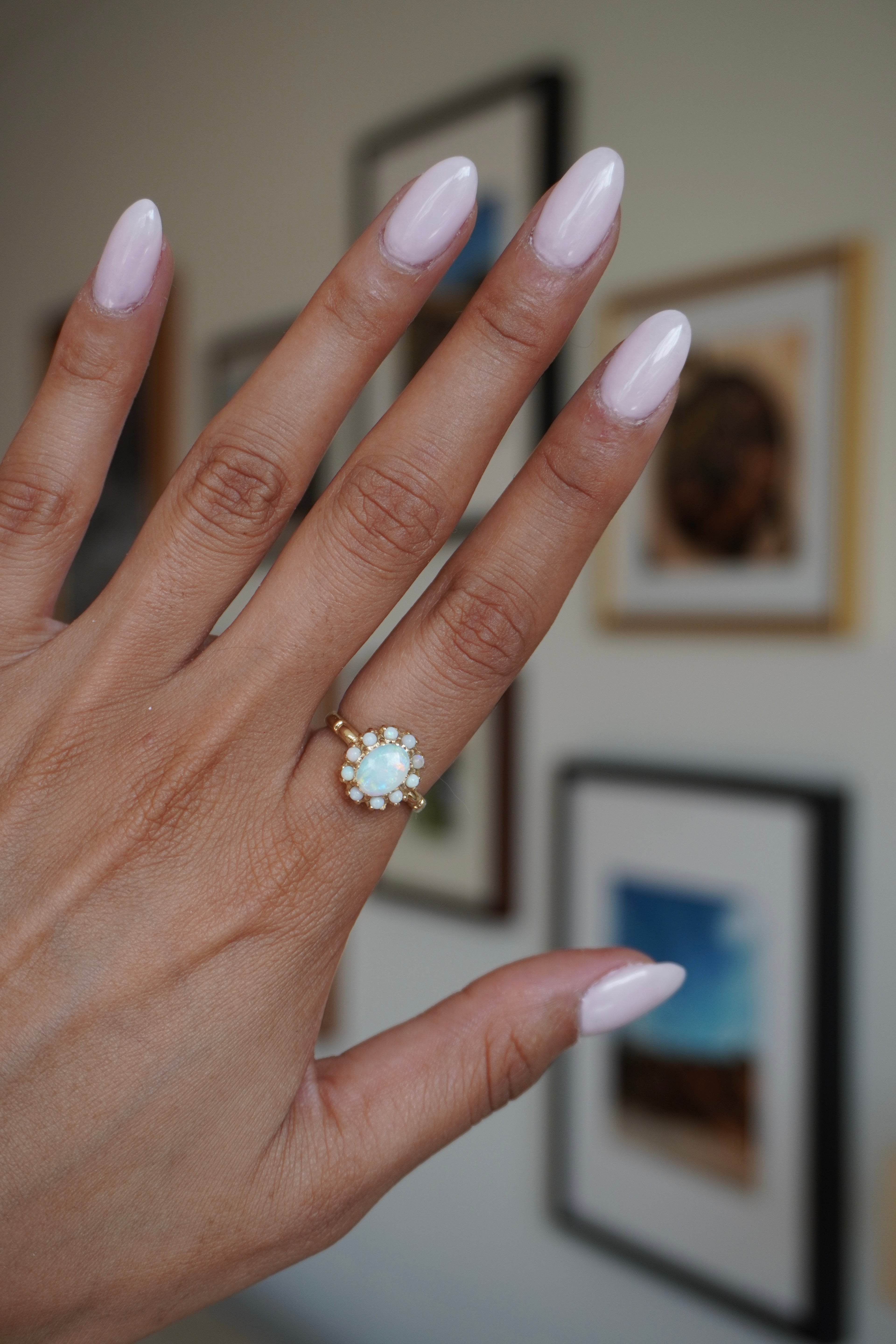 14K Yellow Gold Opal Ring Sz 6.25