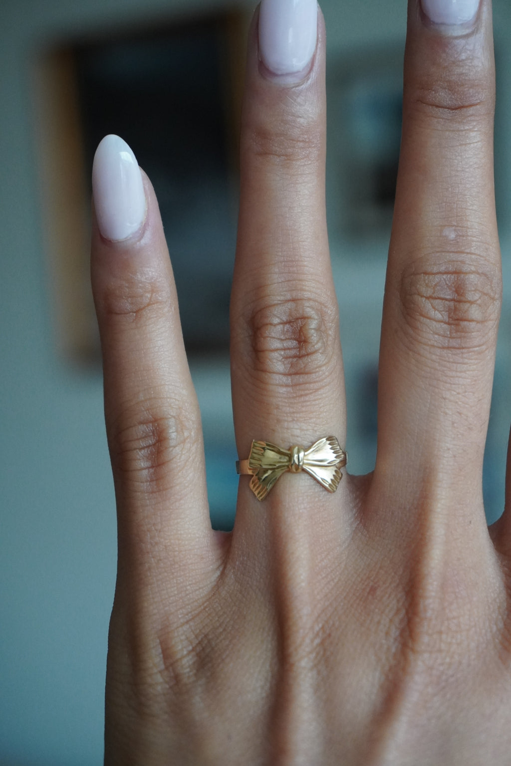 14K Yellow Gold Bow Ring Sz 5