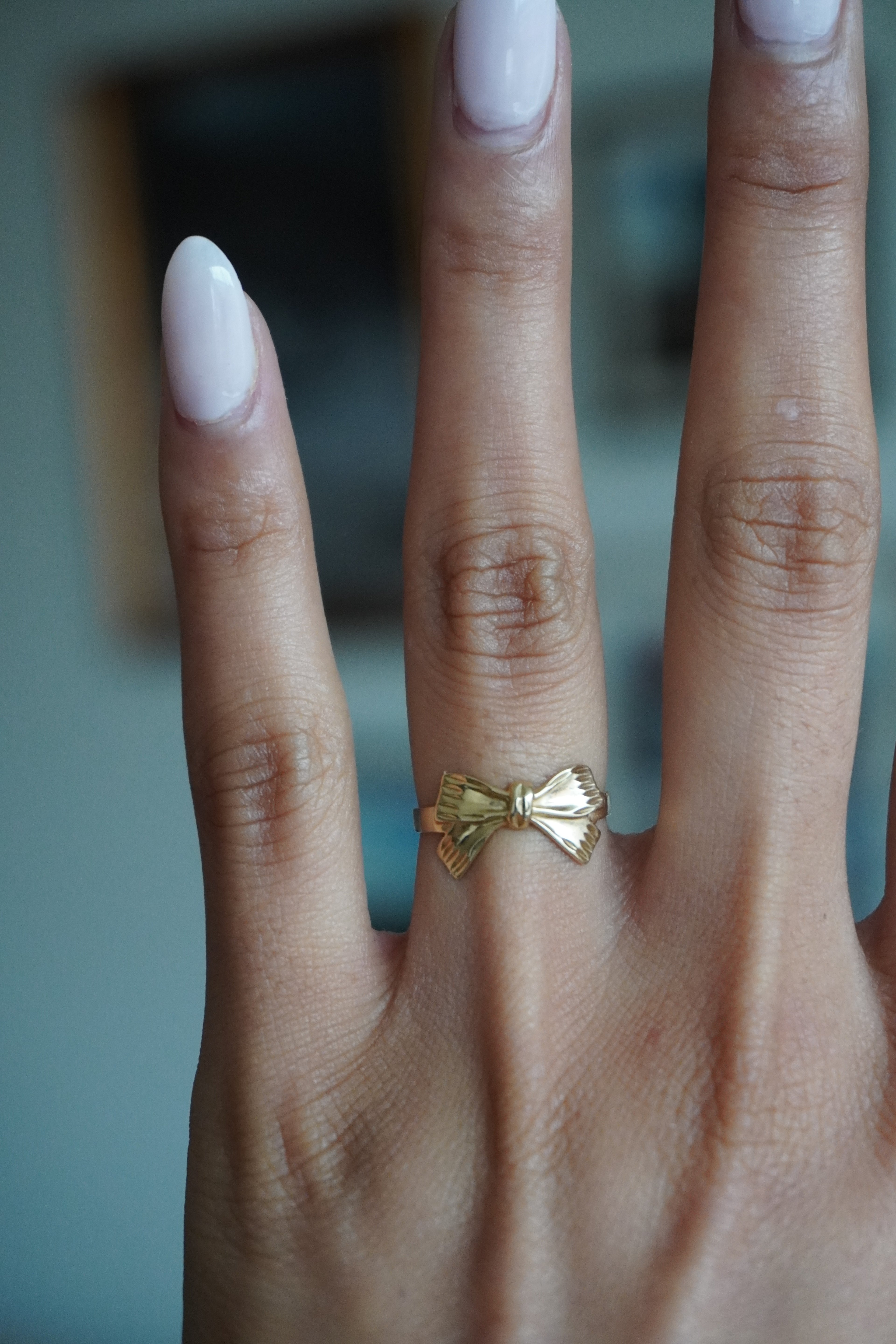 14K Yellow Gold Bow Ring Sz 5