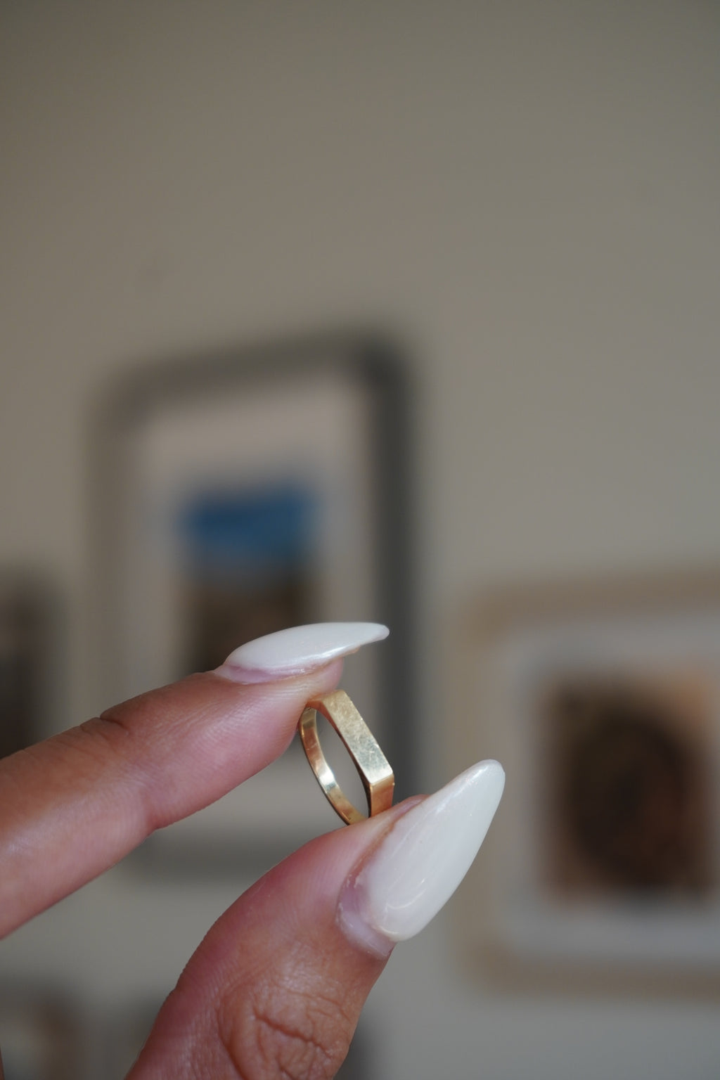 14K Yellow Gold Pinky Signet Ring Sz 1.5