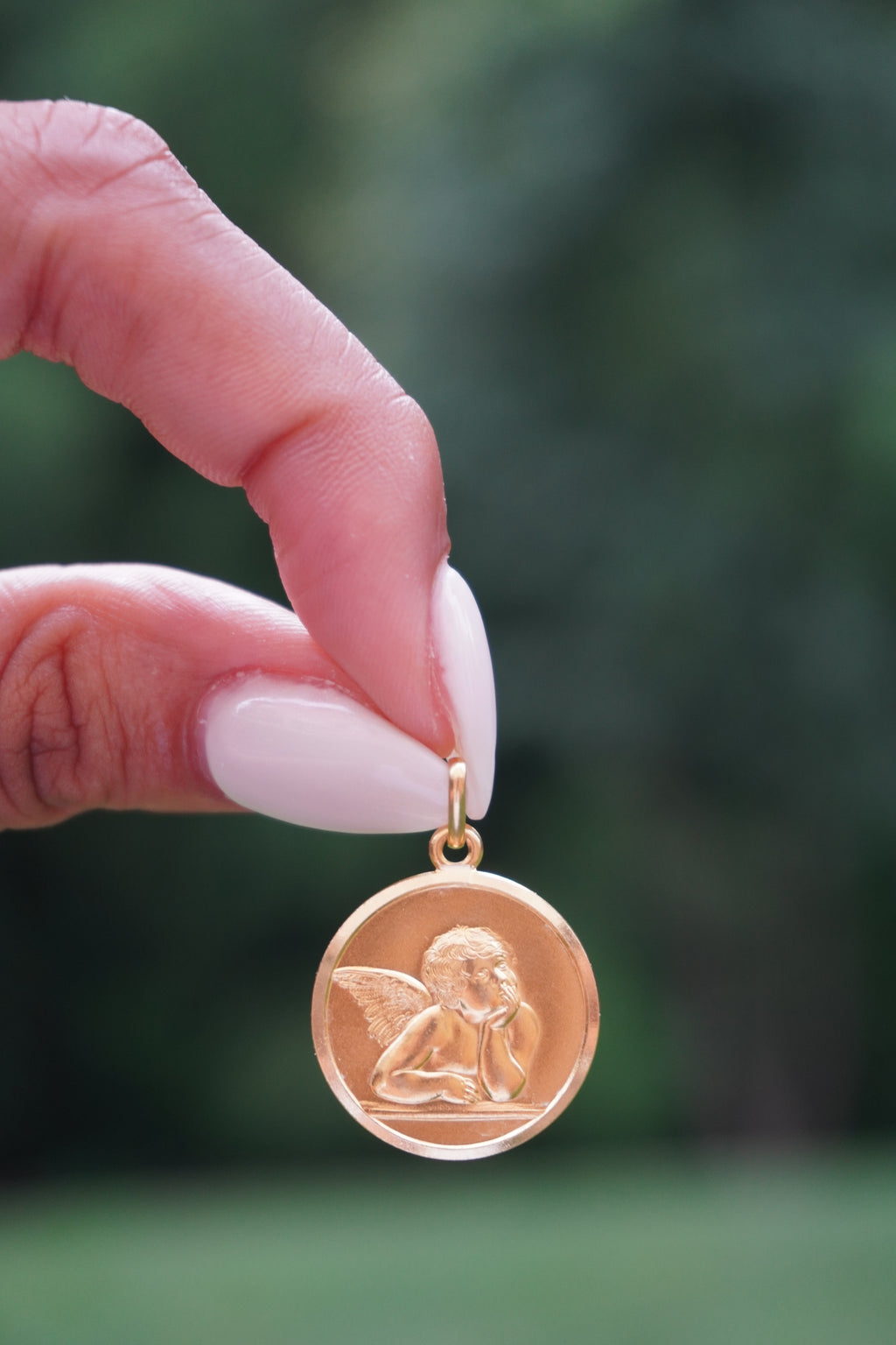 18K Italian Cherub Pendant .47" (4.4 grams)
