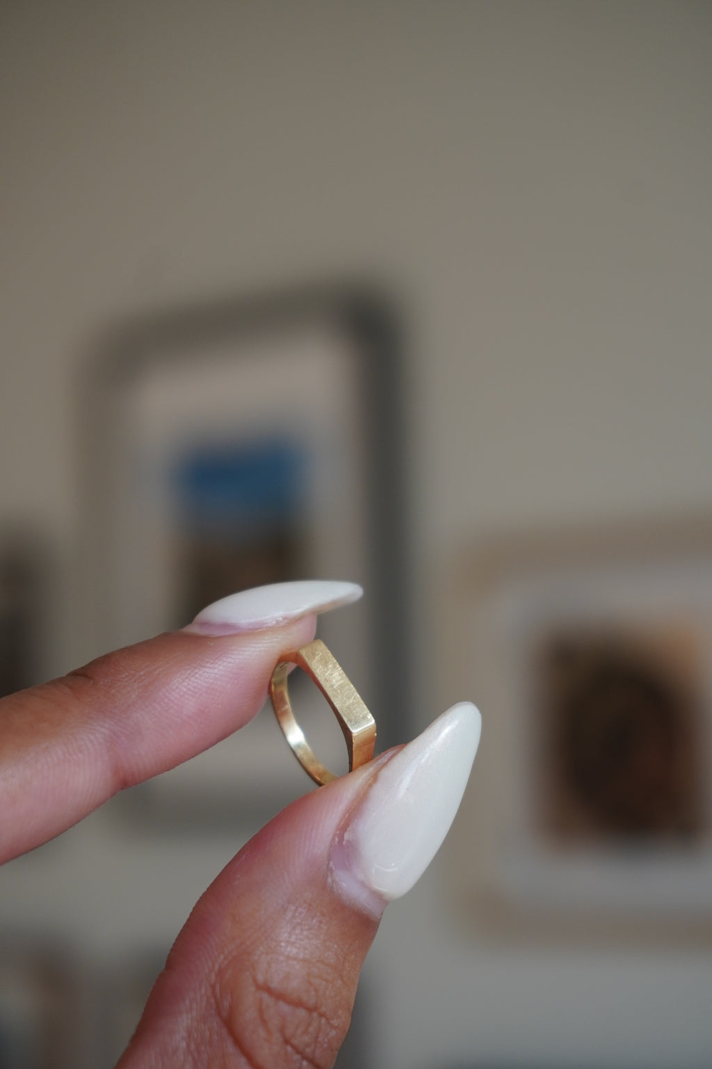 14K Yellow Gold Pinky Signet Ring Sz 1.5