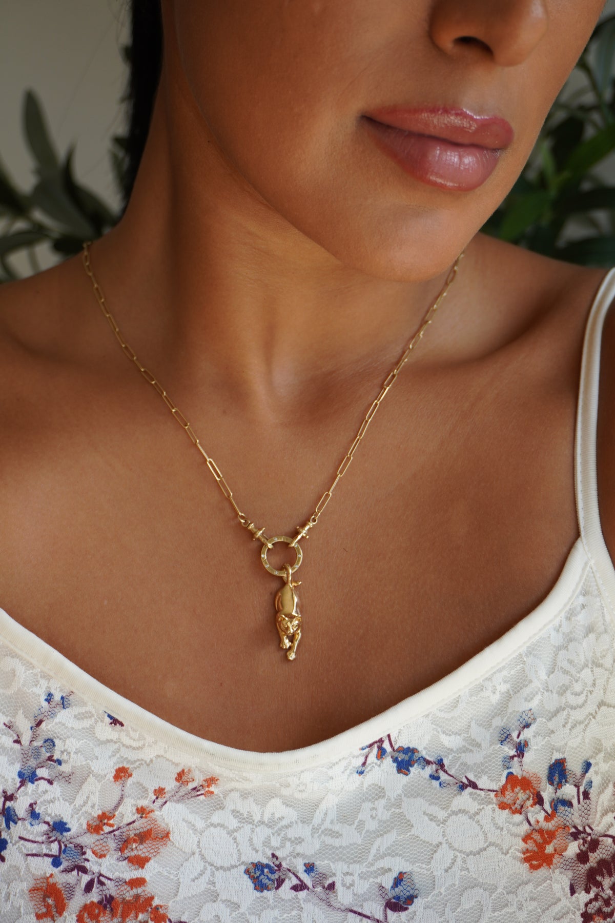 14K Yellow Gold Cat Pendant (3.3 g)
